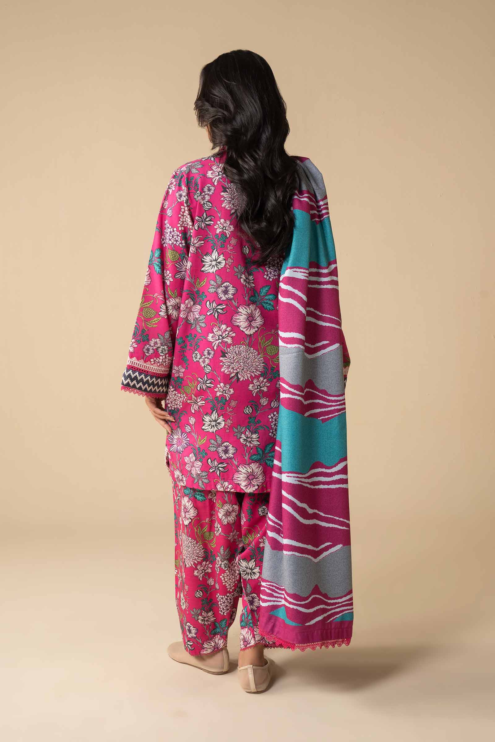 3 Pc Embroidered Khaddar Suit