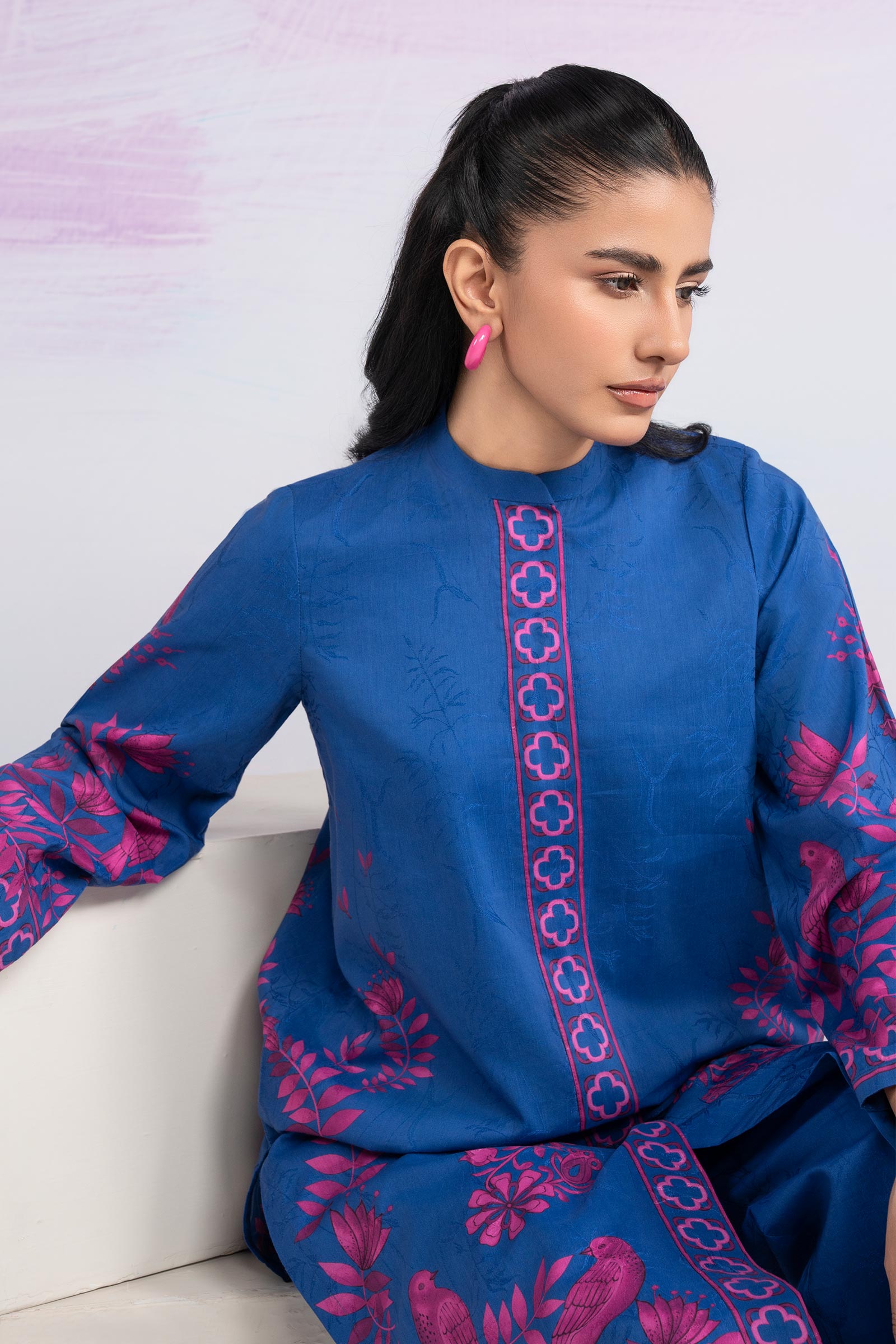 2 Pc Printed Filament Viscose Suit