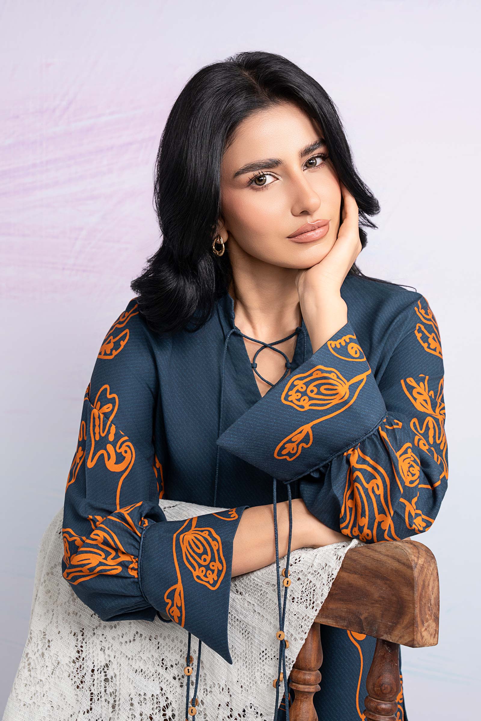 2 Pc Printed Twill Suit