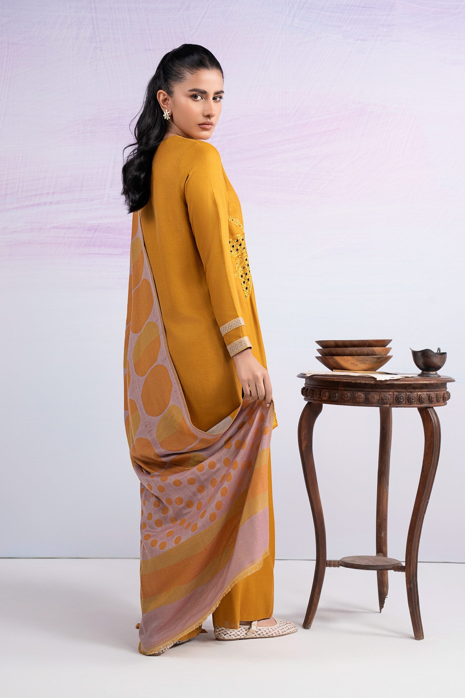 3 Pc Embroidered Twill Suit