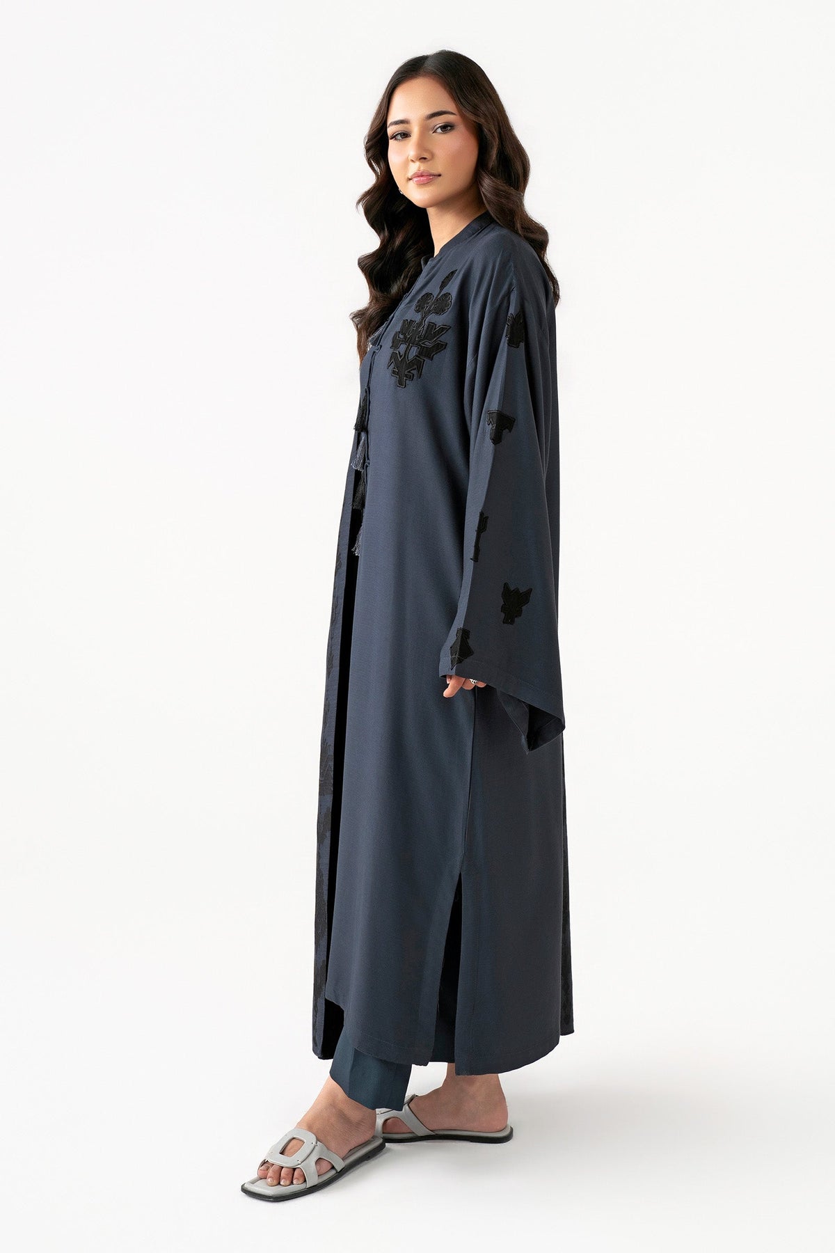 2 Pc Embroidered Herringbone Suit