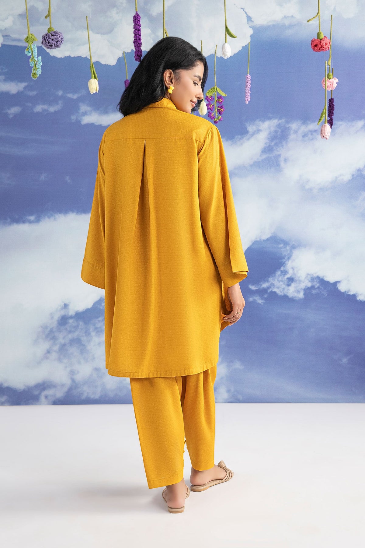 2 Pc Dyed Rib Karandi Suit