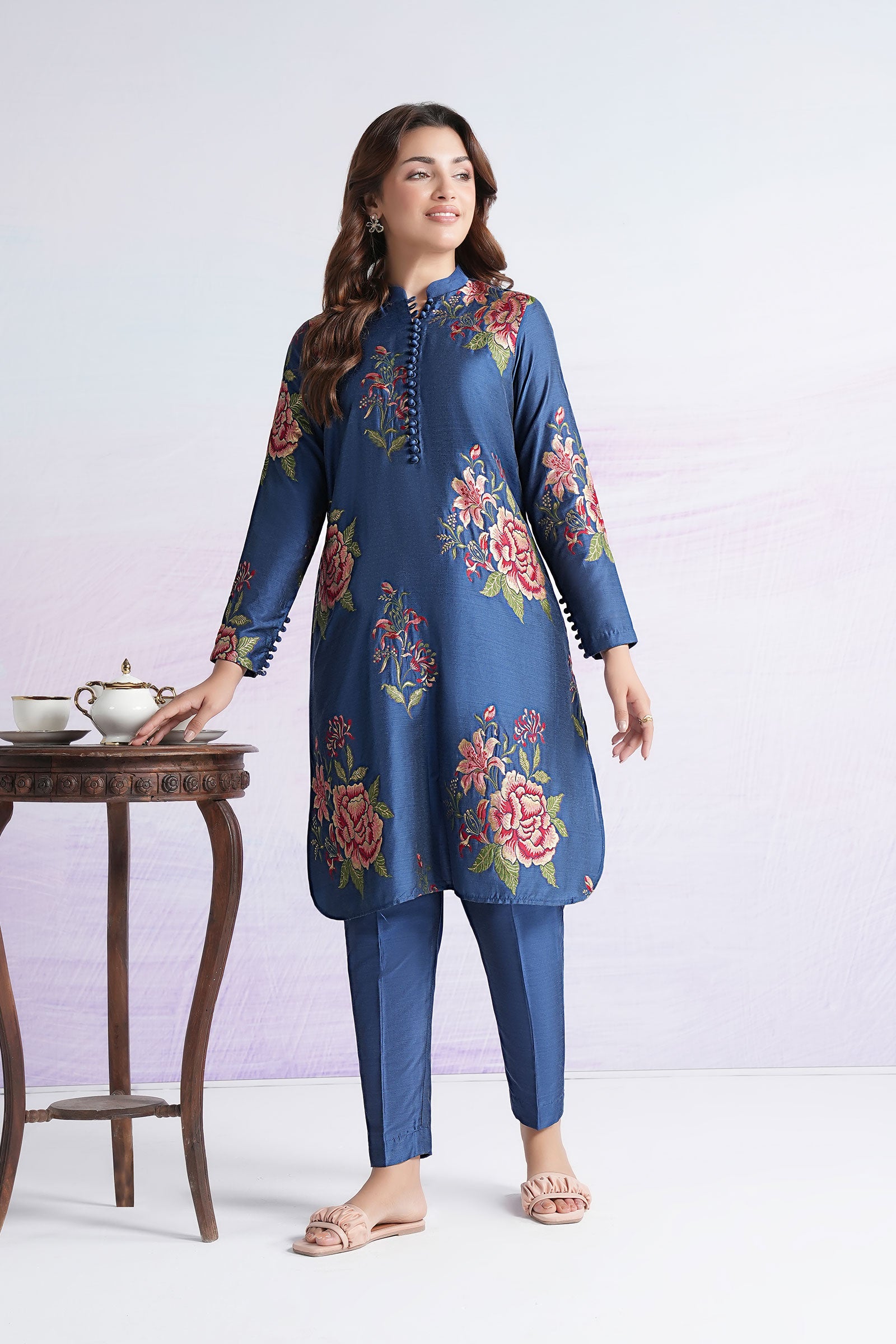2 Pc Dyed Jacquard Suit