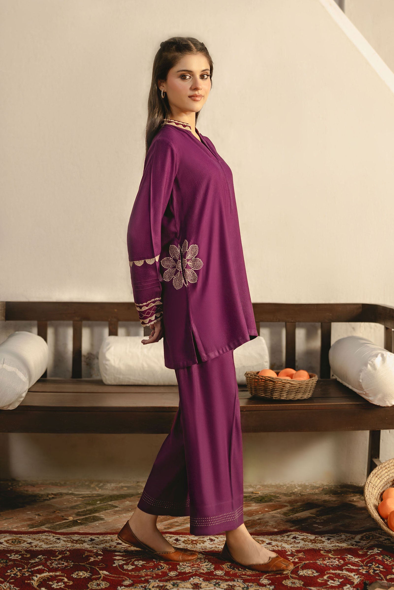 2 Pc Embroidered Alpine Wool Suit