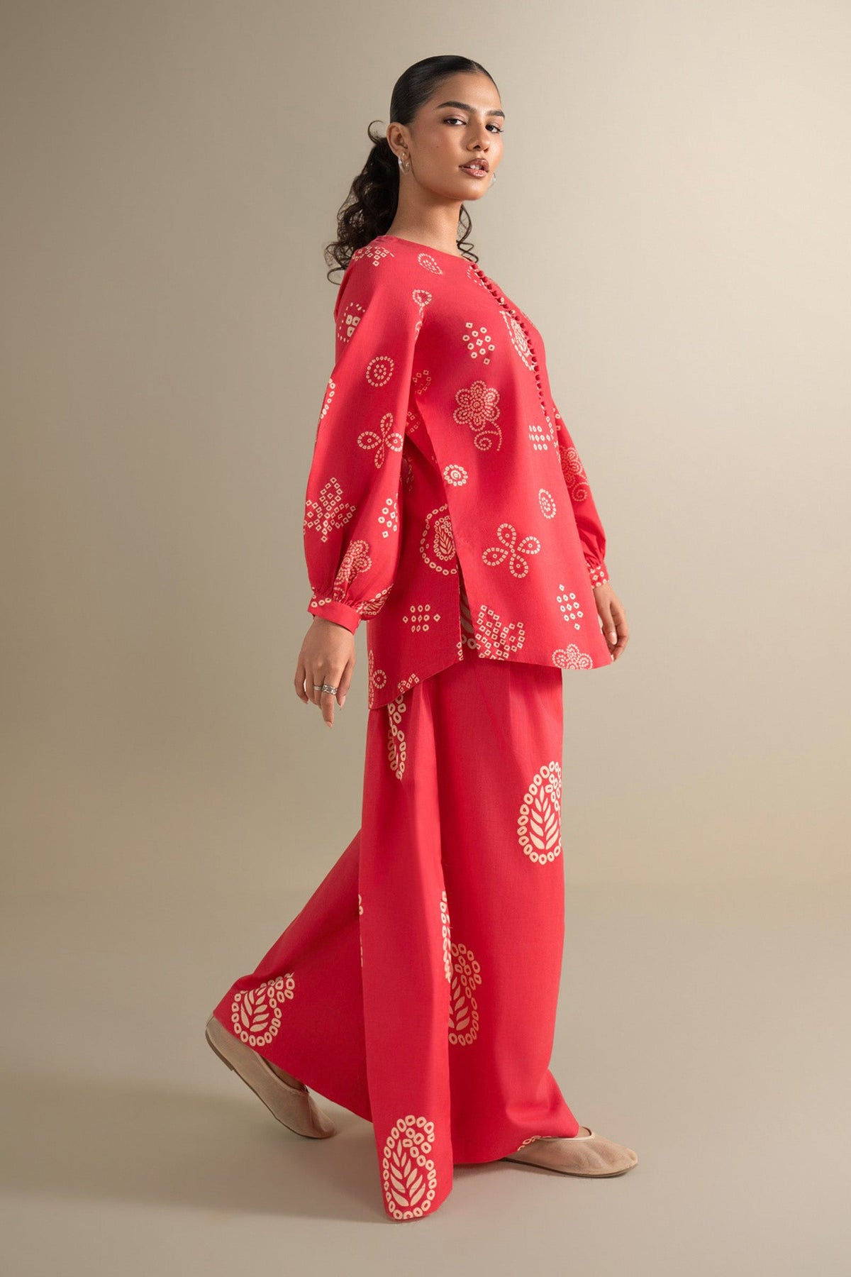 2 Pc Printed Twill Suit