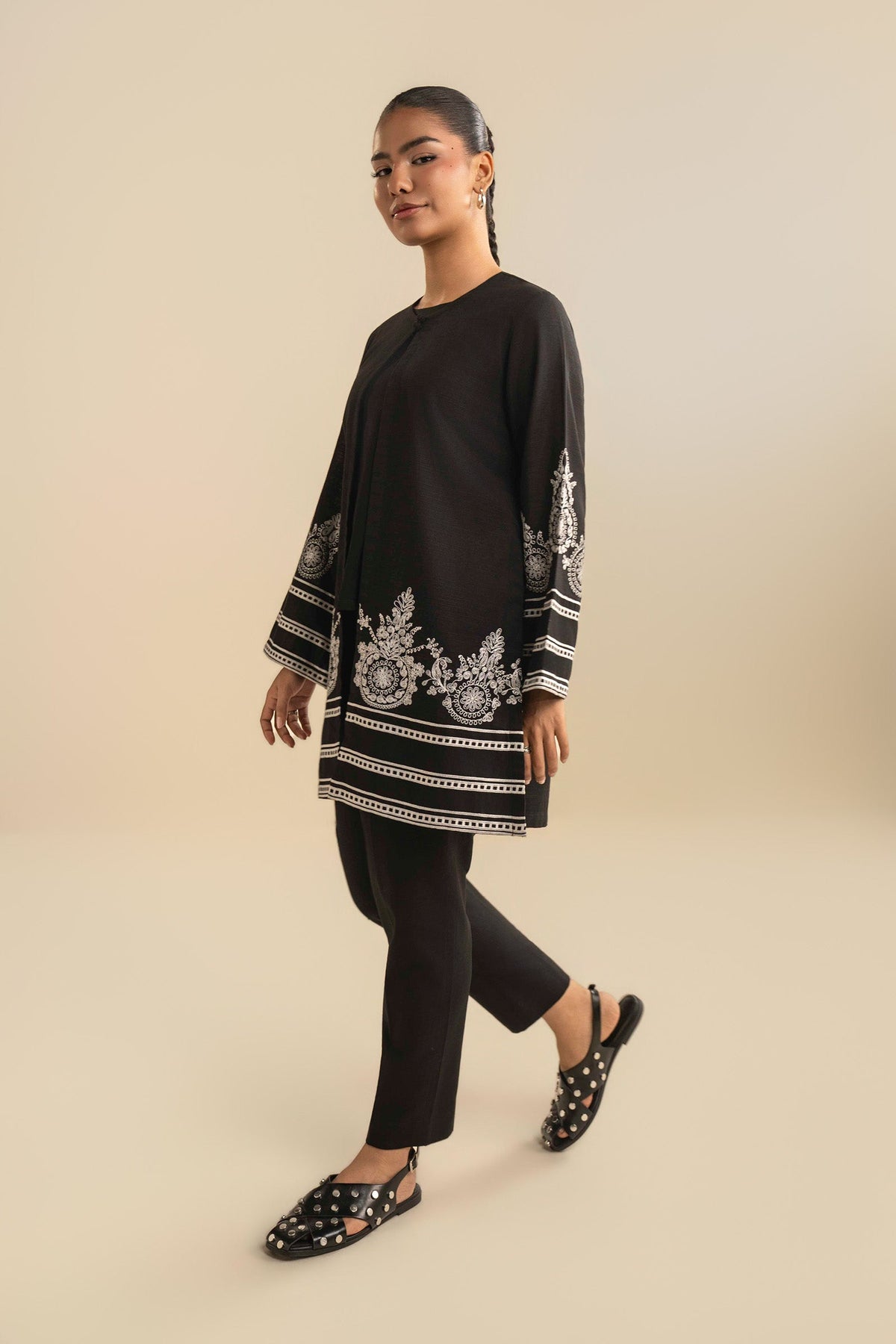 3 Pc Embroidered Khaddar Suit