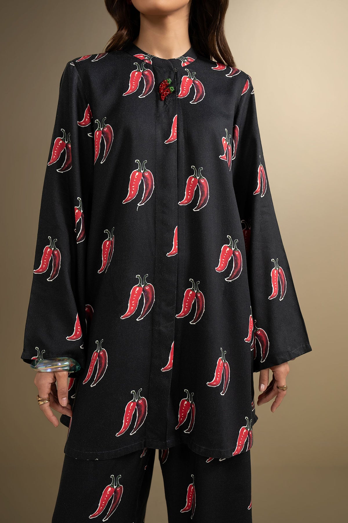 2 Pc Printed Twill Suit