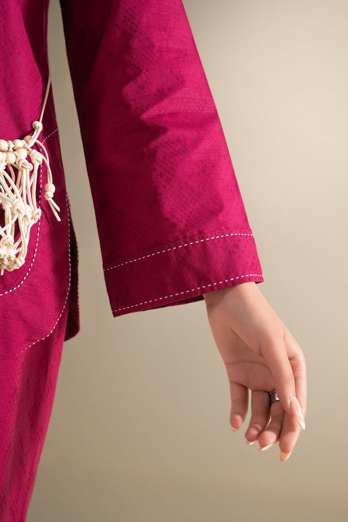 2 Pc Dyed Khaddar Jacquard Suit