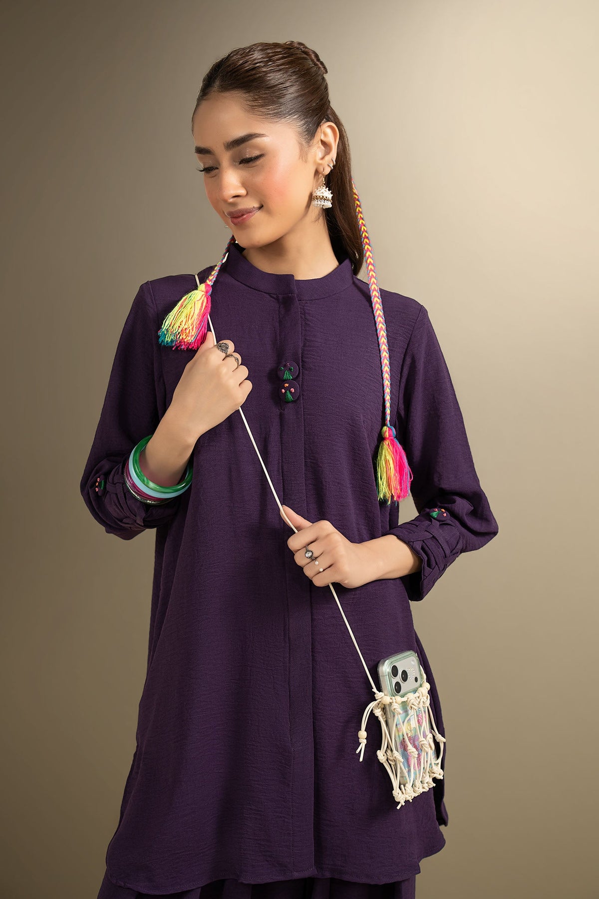 2 Pc Dyed Poly Crepe Suit