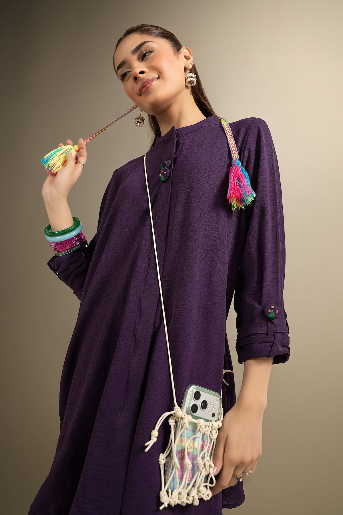 2 Pc Dyed Poly Crepe Suit