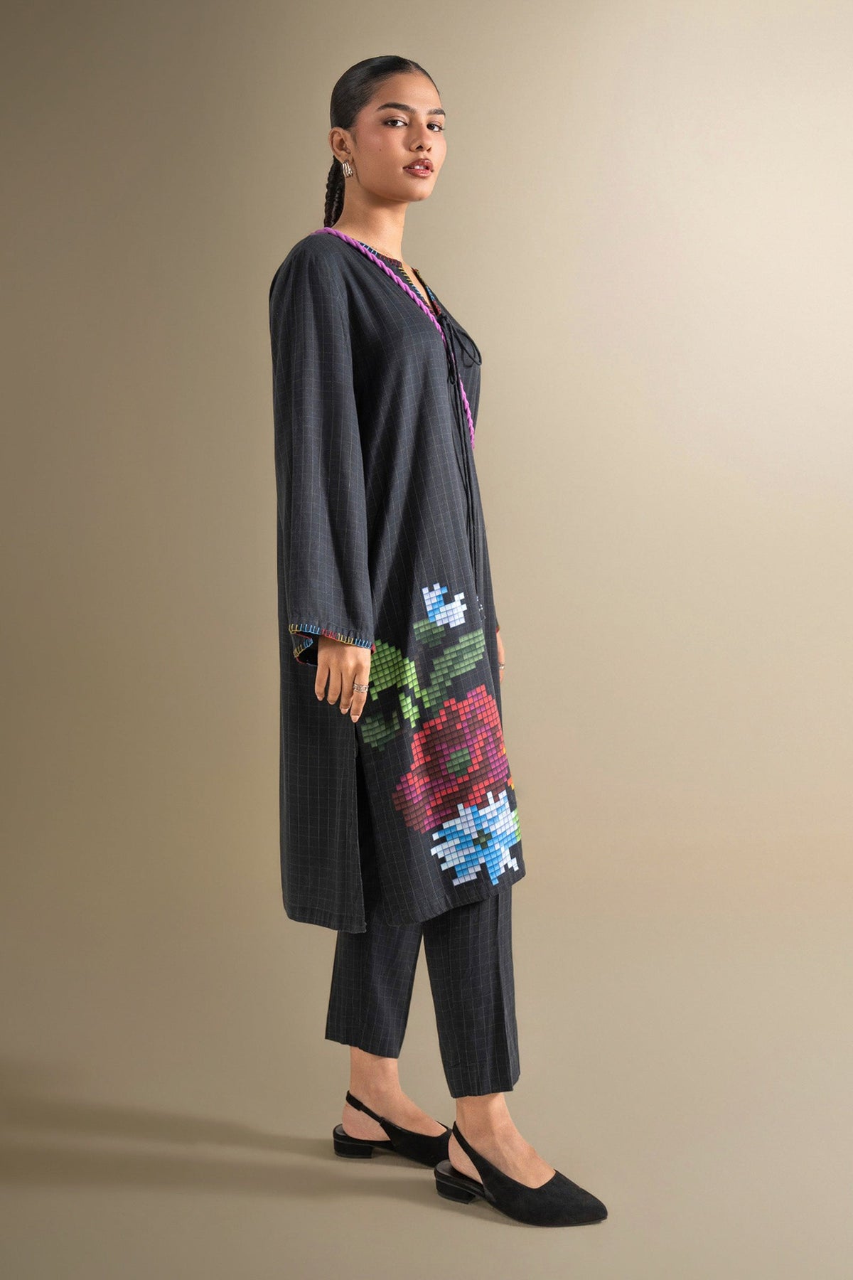 2 Pc Printed Twill Suit