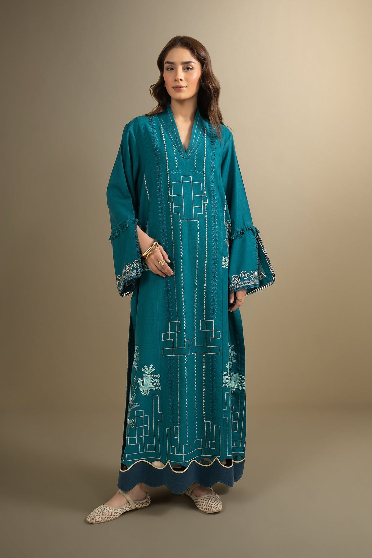 Embroidered Khaddar Shirt