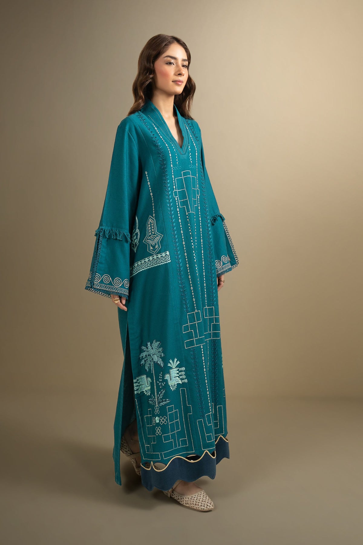 Embroidered Khaddar Shirt