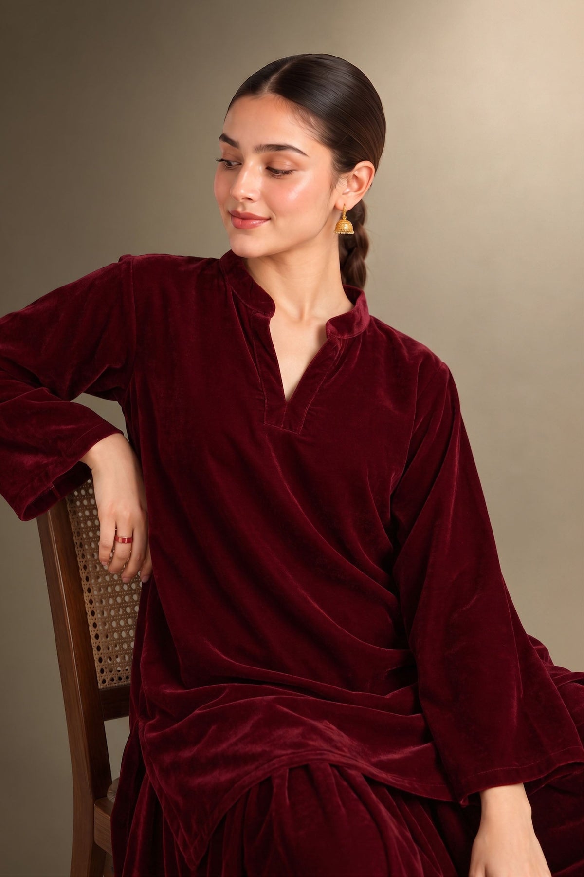 2 Pc Dyed Velvet Suit