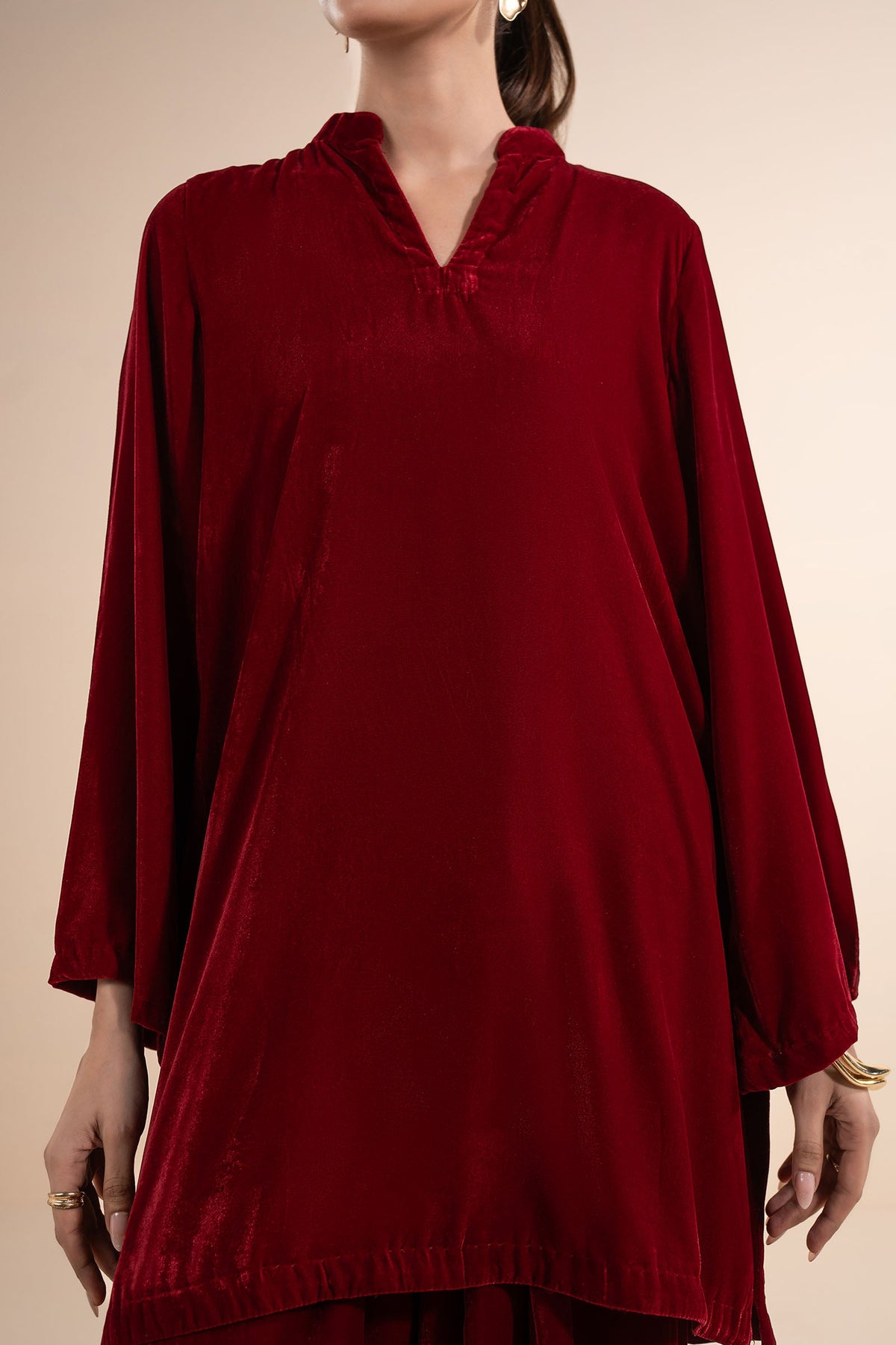 2 Pc Dyed Velvet Suit - MBW178B-ESM-PNK