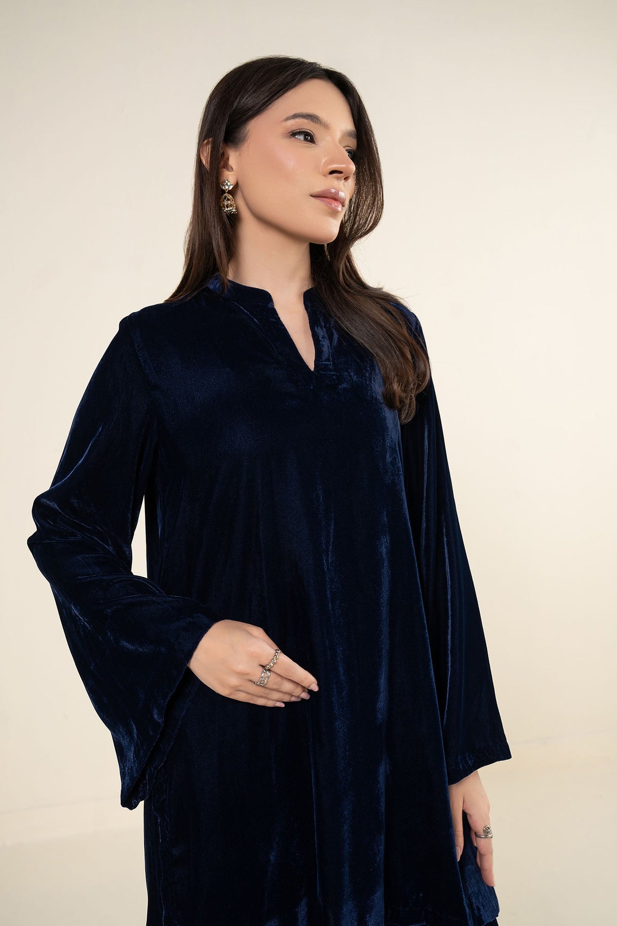 2 Pc Dyed Velvet Suit - MBW178C-ESM-BLU