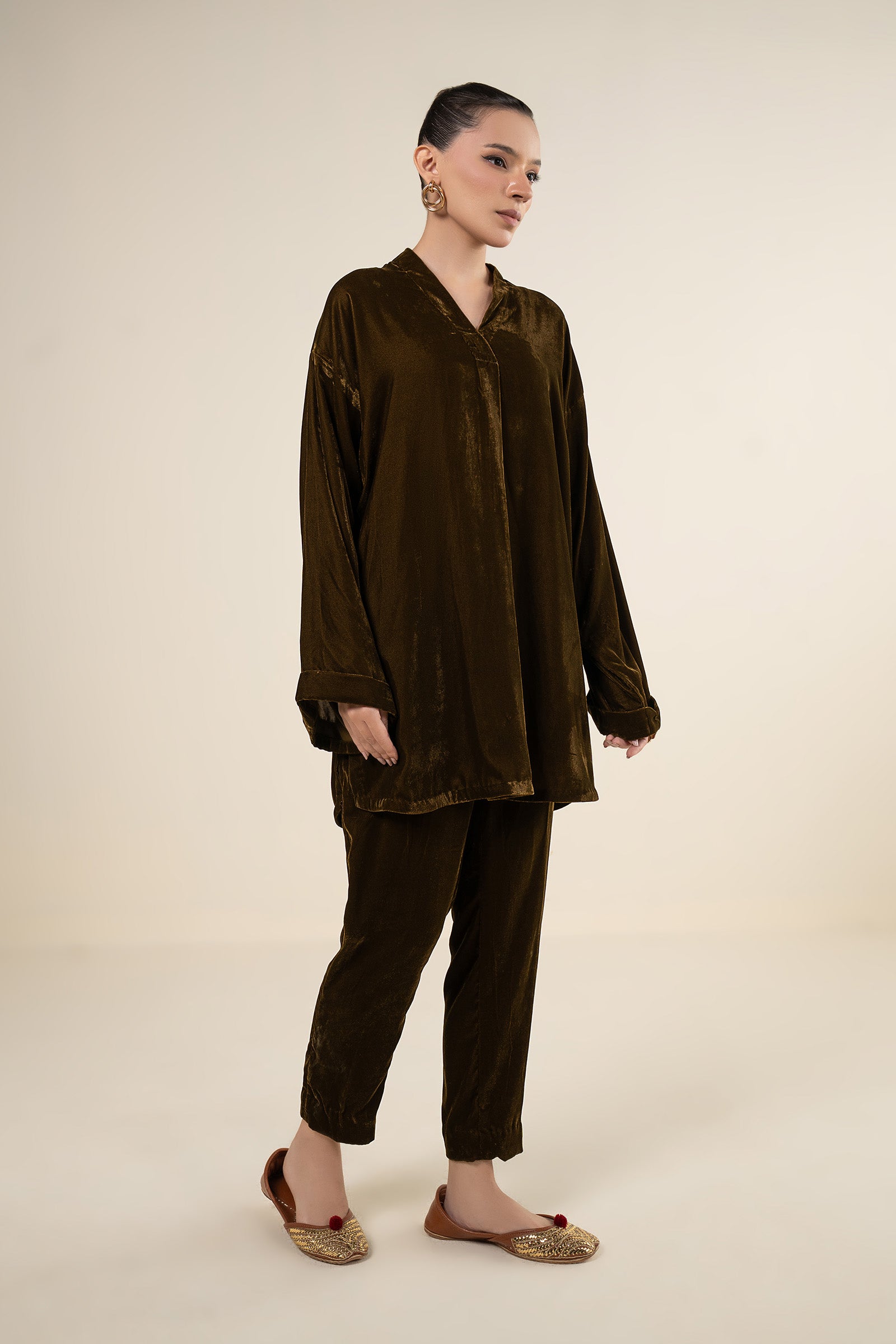 2 Pc Dyed Velvet Suit