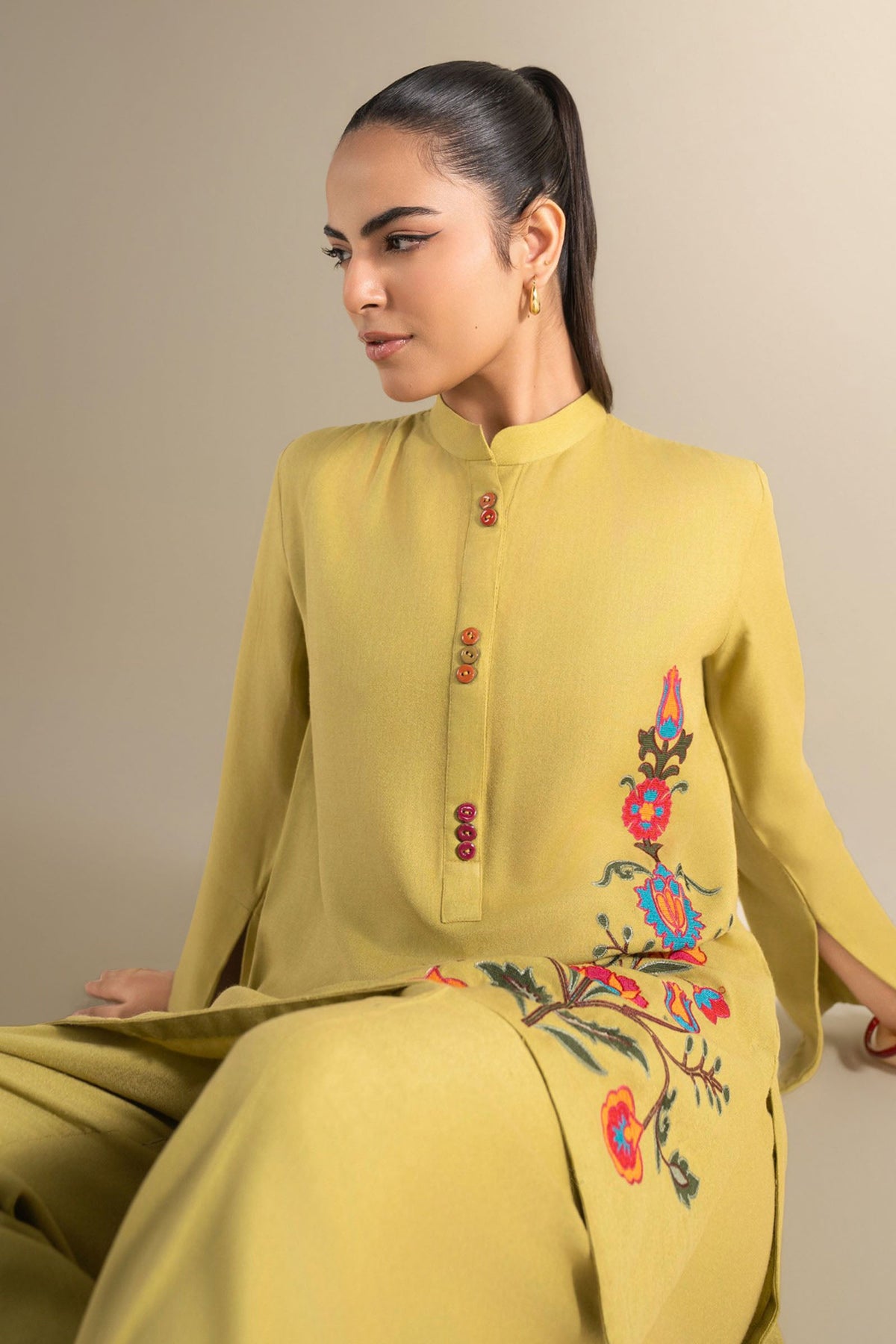 2 Pc Embroidered Alpine Wool Suit