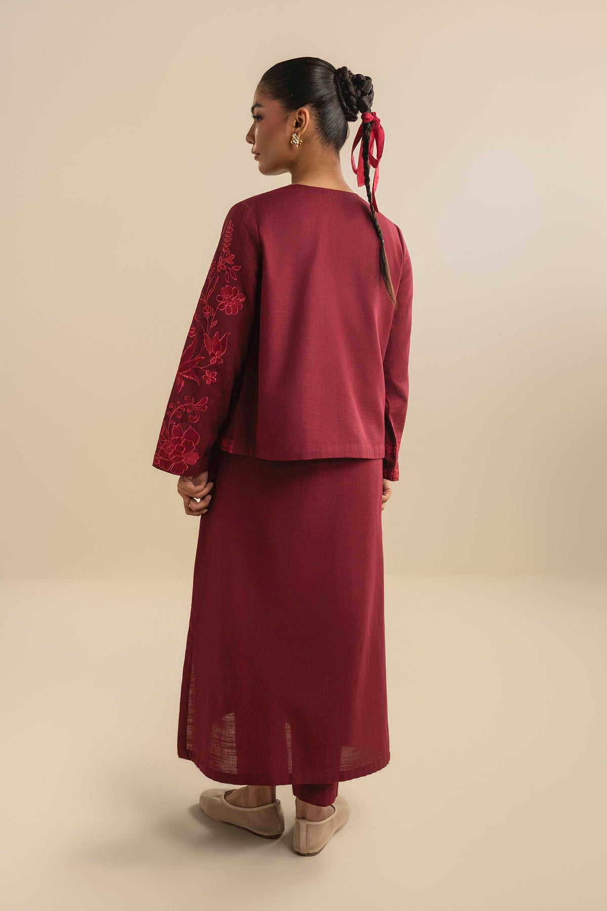 3 Pc Embroidered Khaddar Suit
