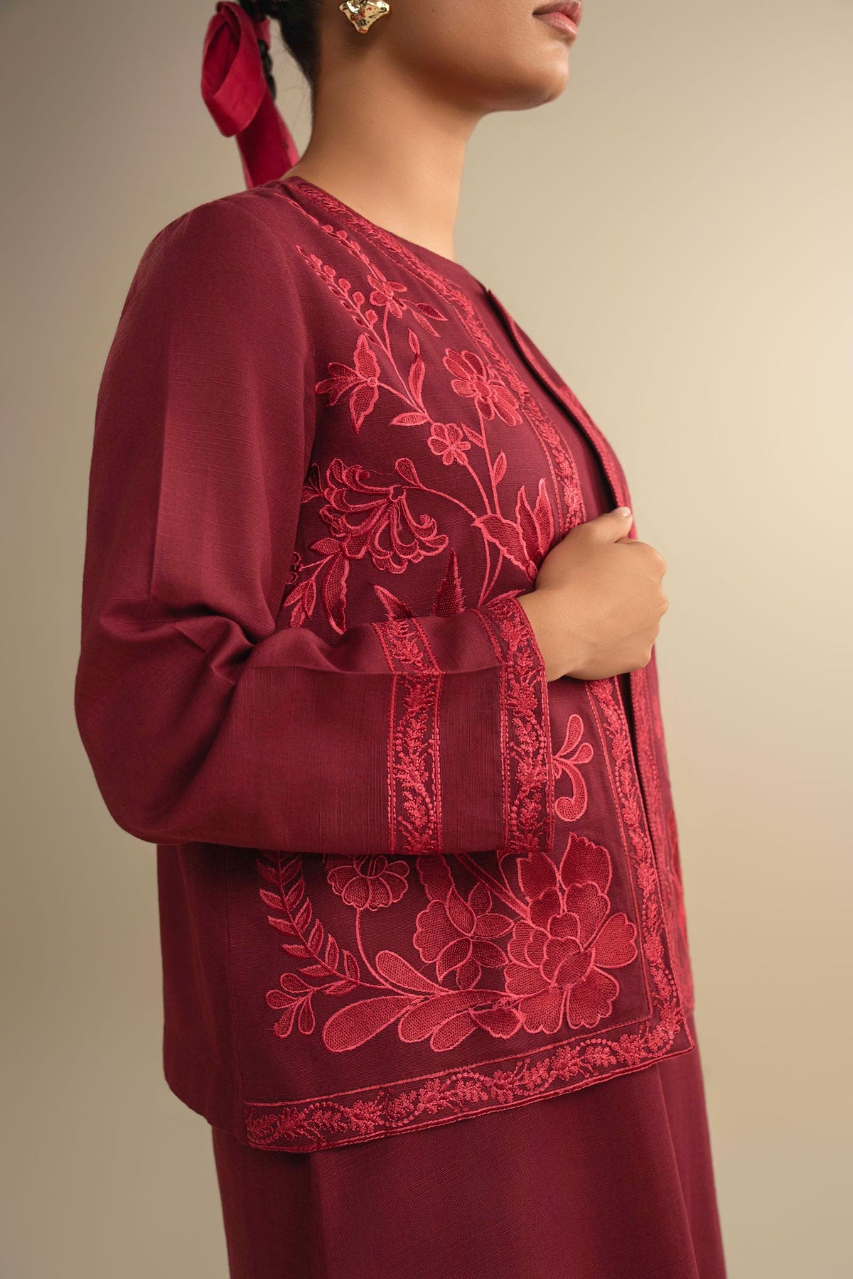 3 Pc Embroidered Khaddar Suit