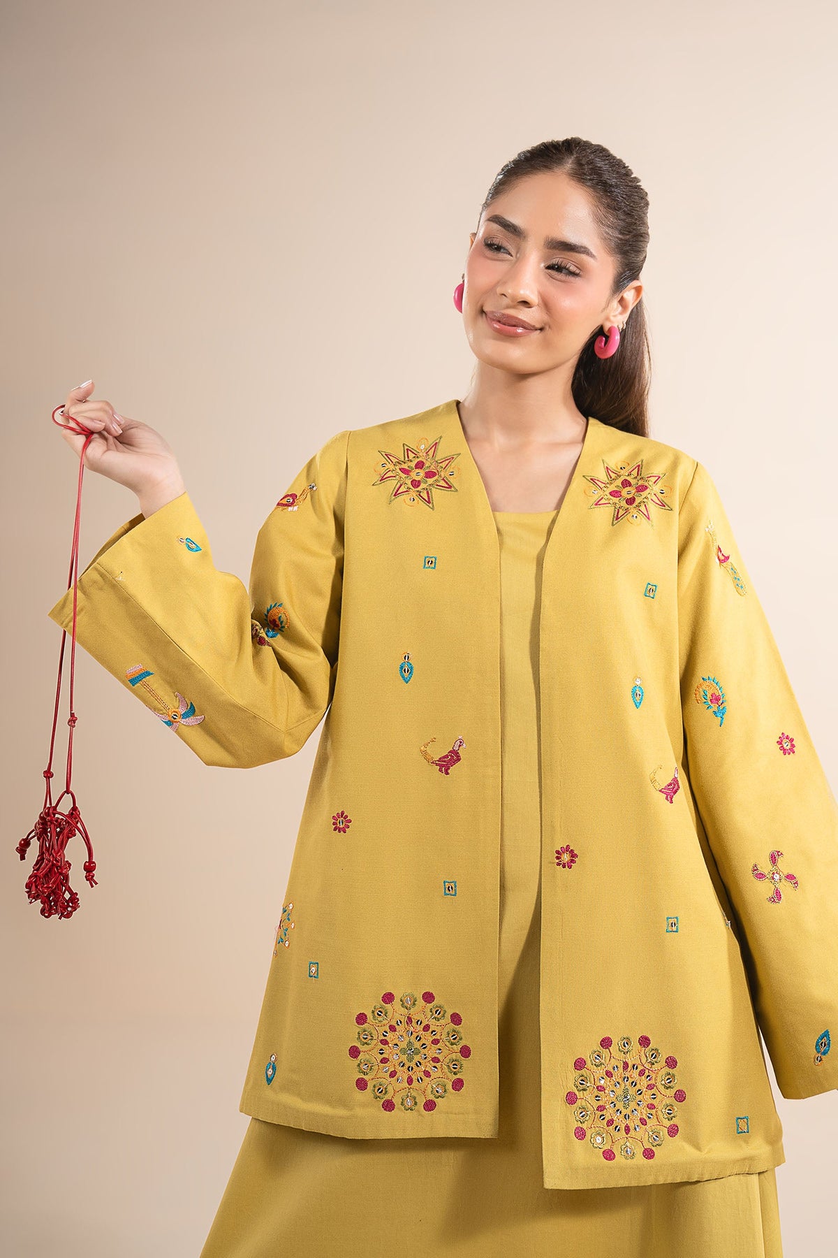 2 Pc Embroidered Linen Suit