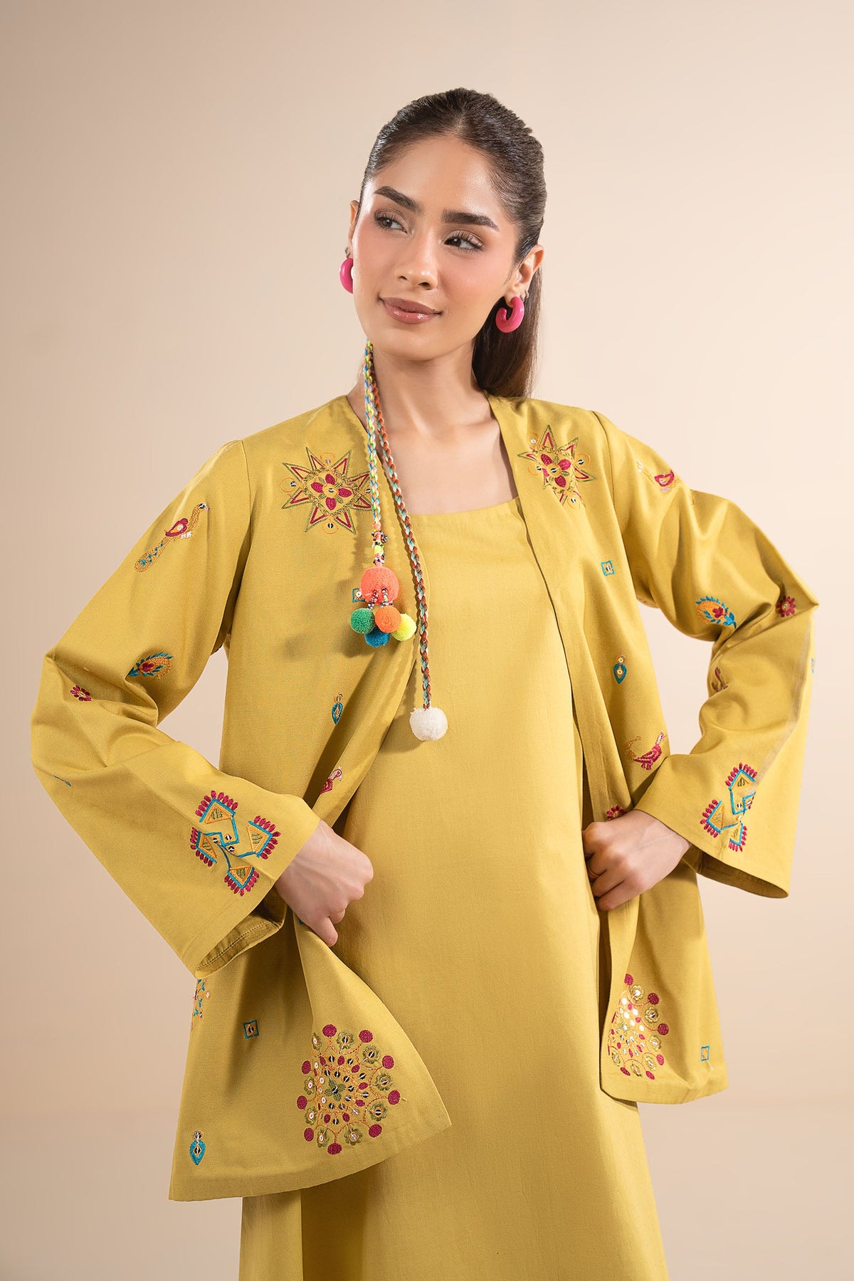 2 Pc Embroidered Linen Suit