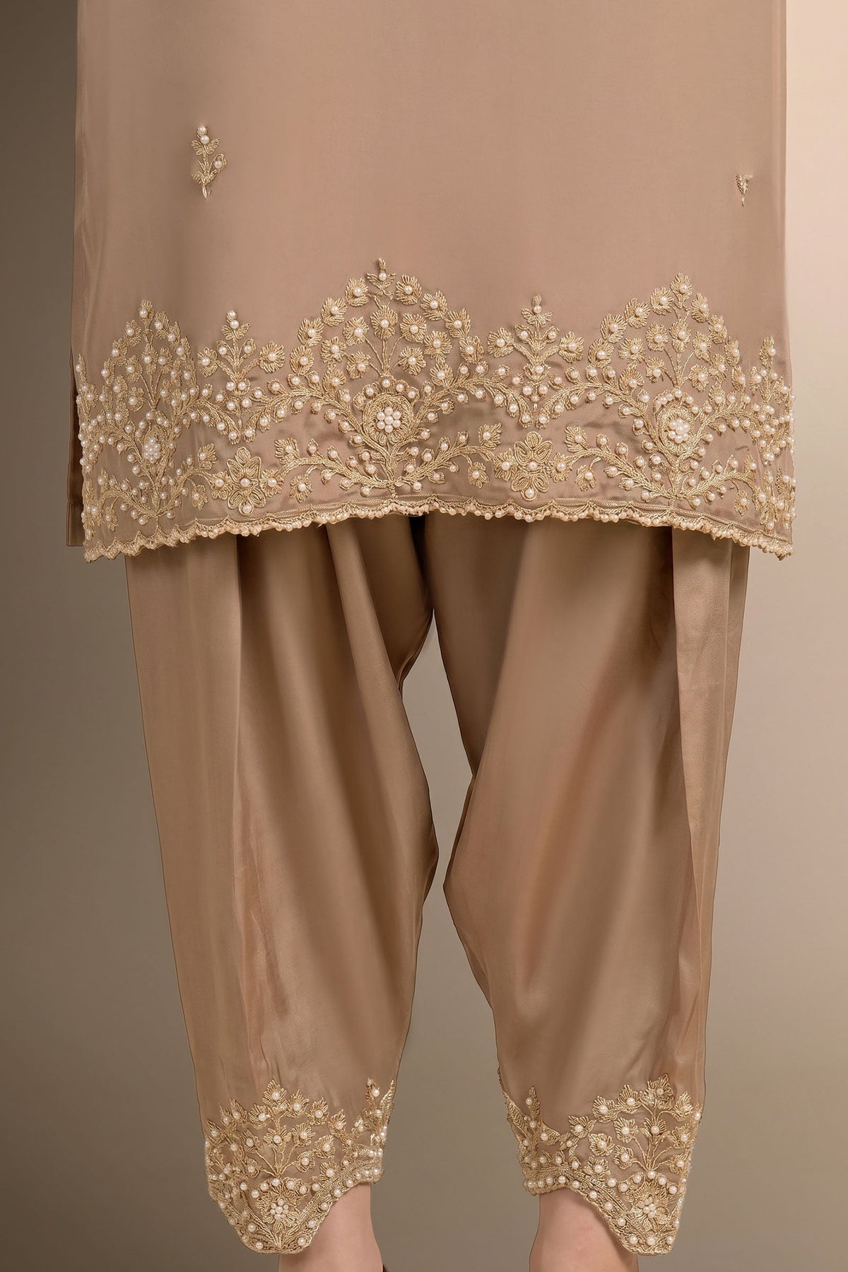 3 Pc Embellished Silk Suit