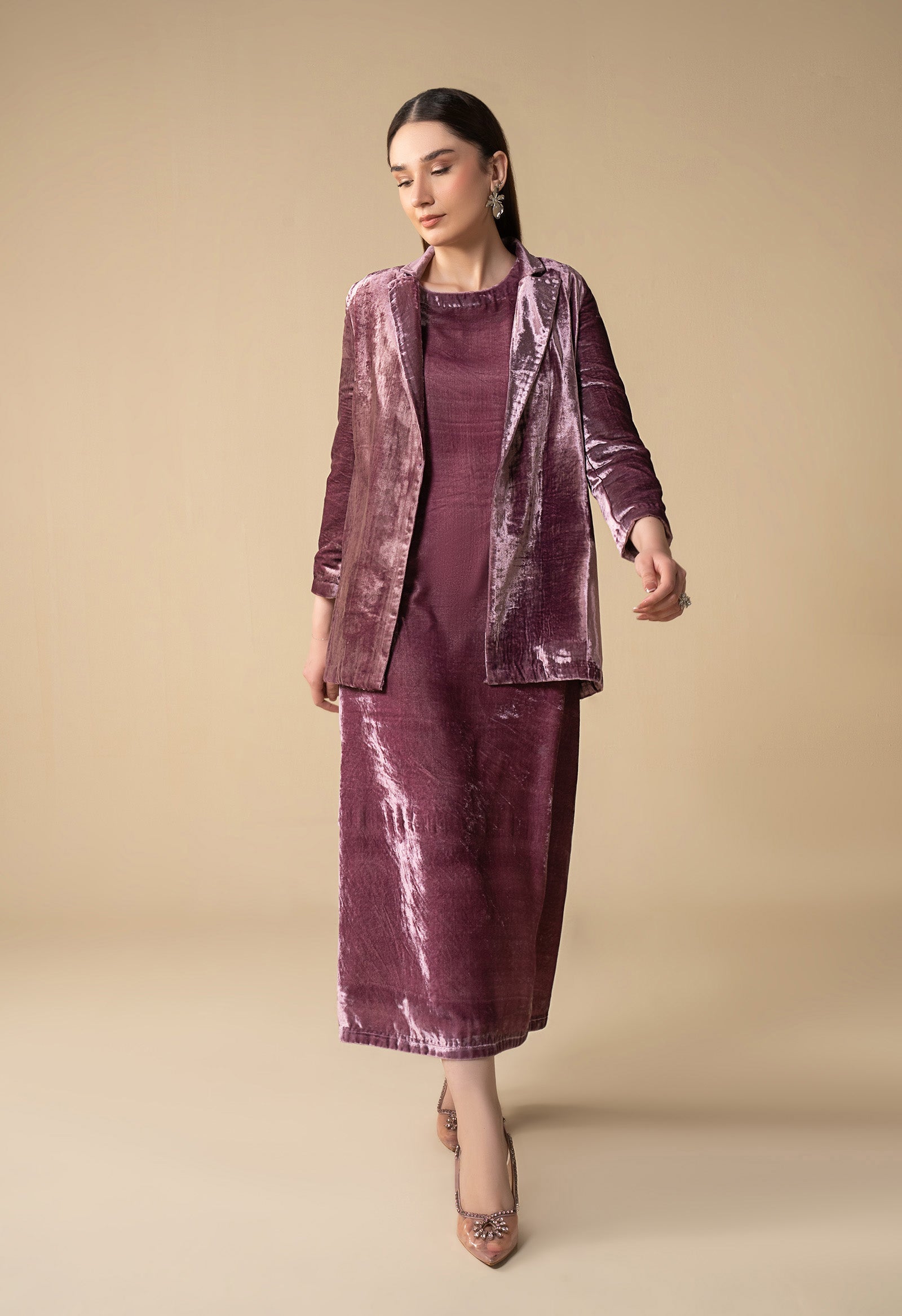 2 Pc Dyed Velvet Suit