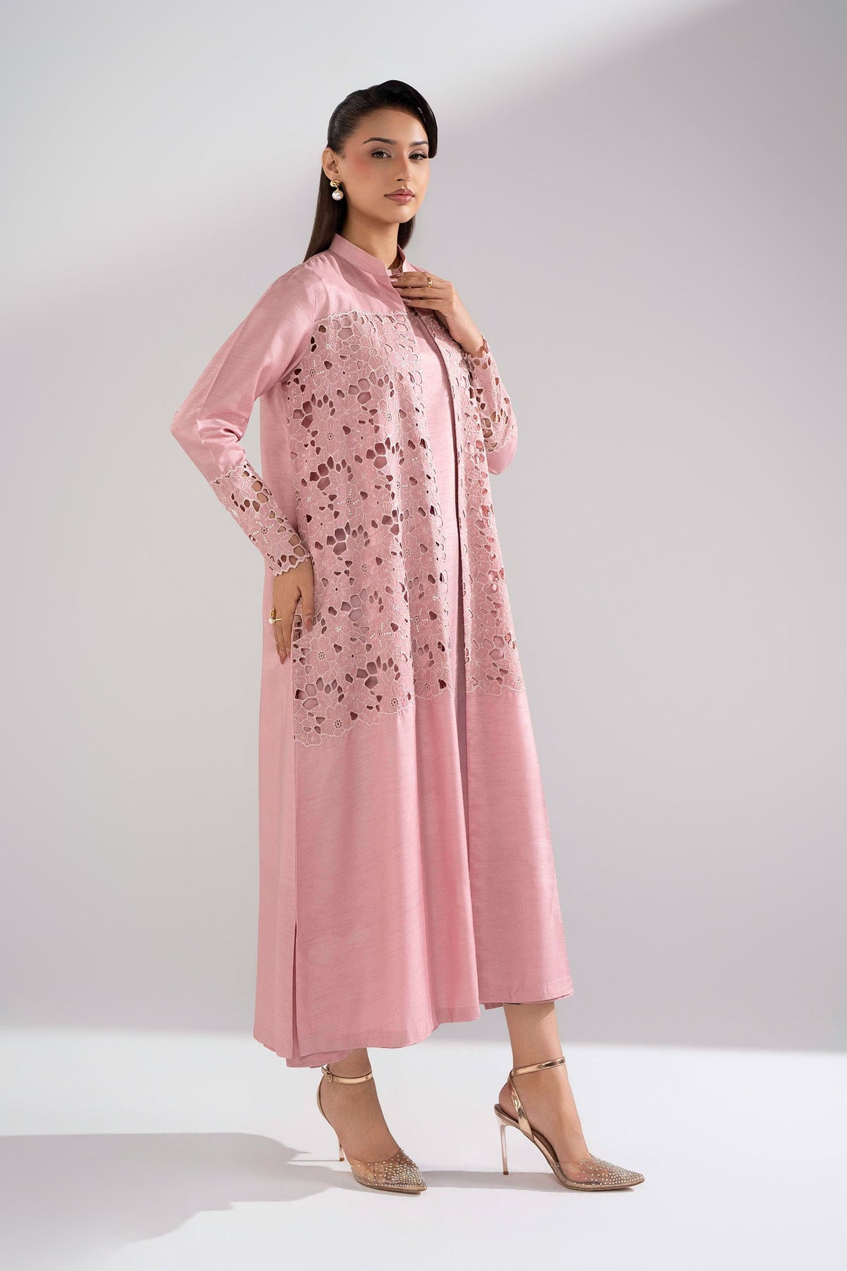 2 Pc Embroidered Bamberg Raw Silk Suit