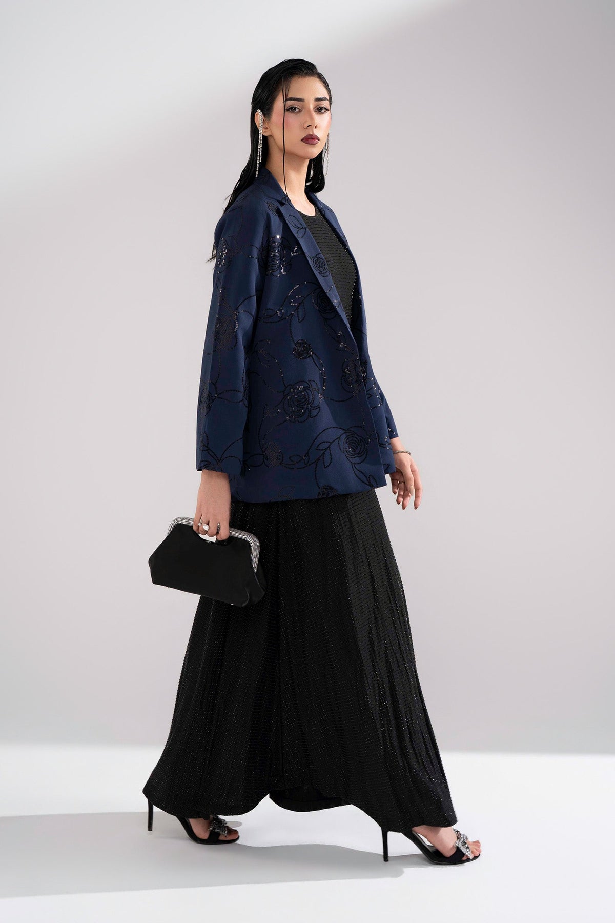 Embroidered Georgette Coat