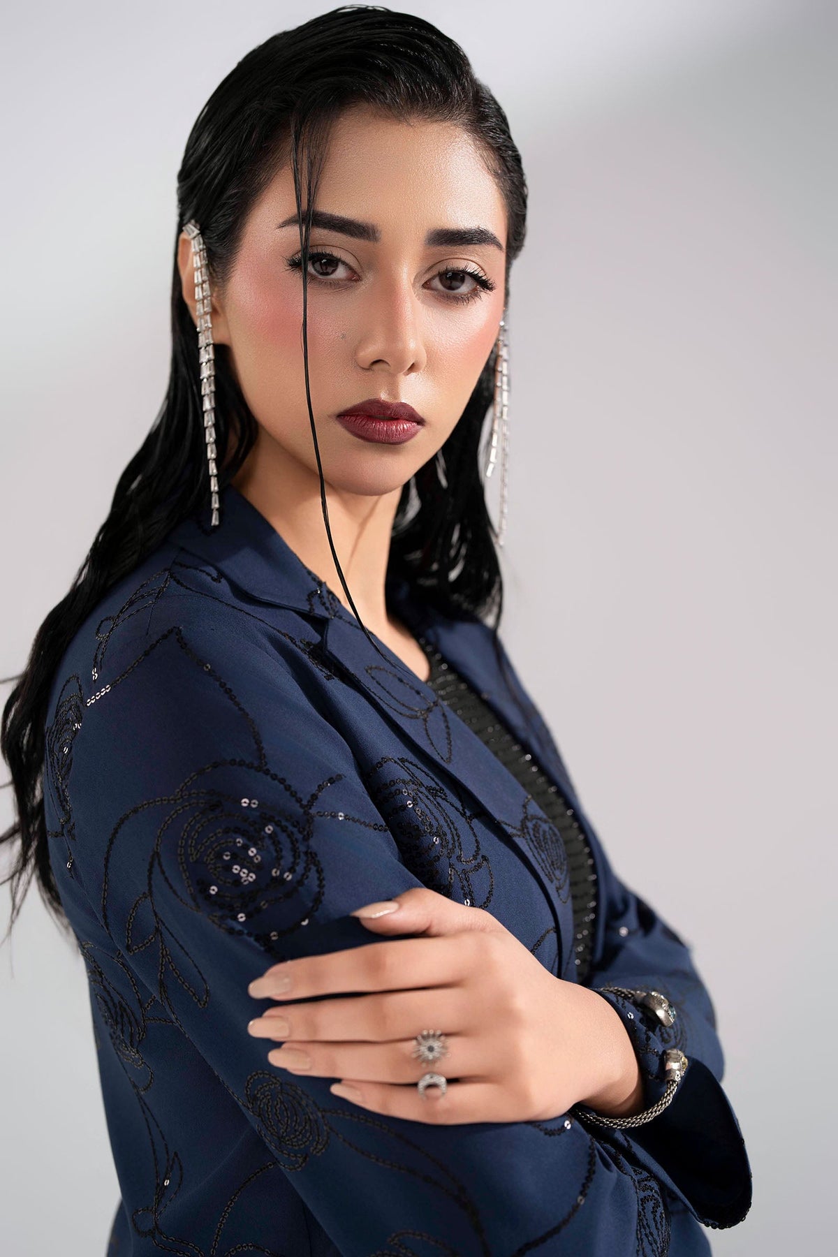 Embroidered Georgette Coat
