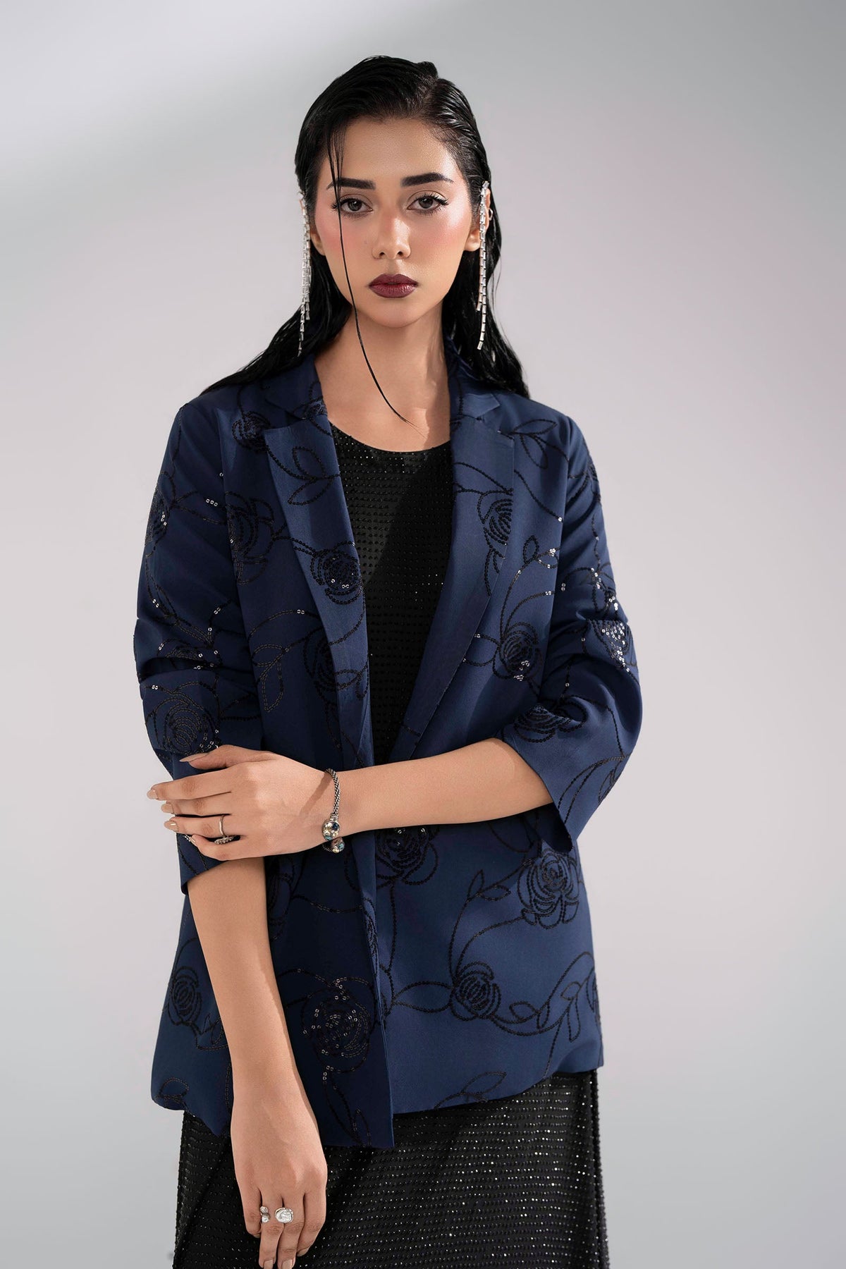 Embroidered Georgette Coat