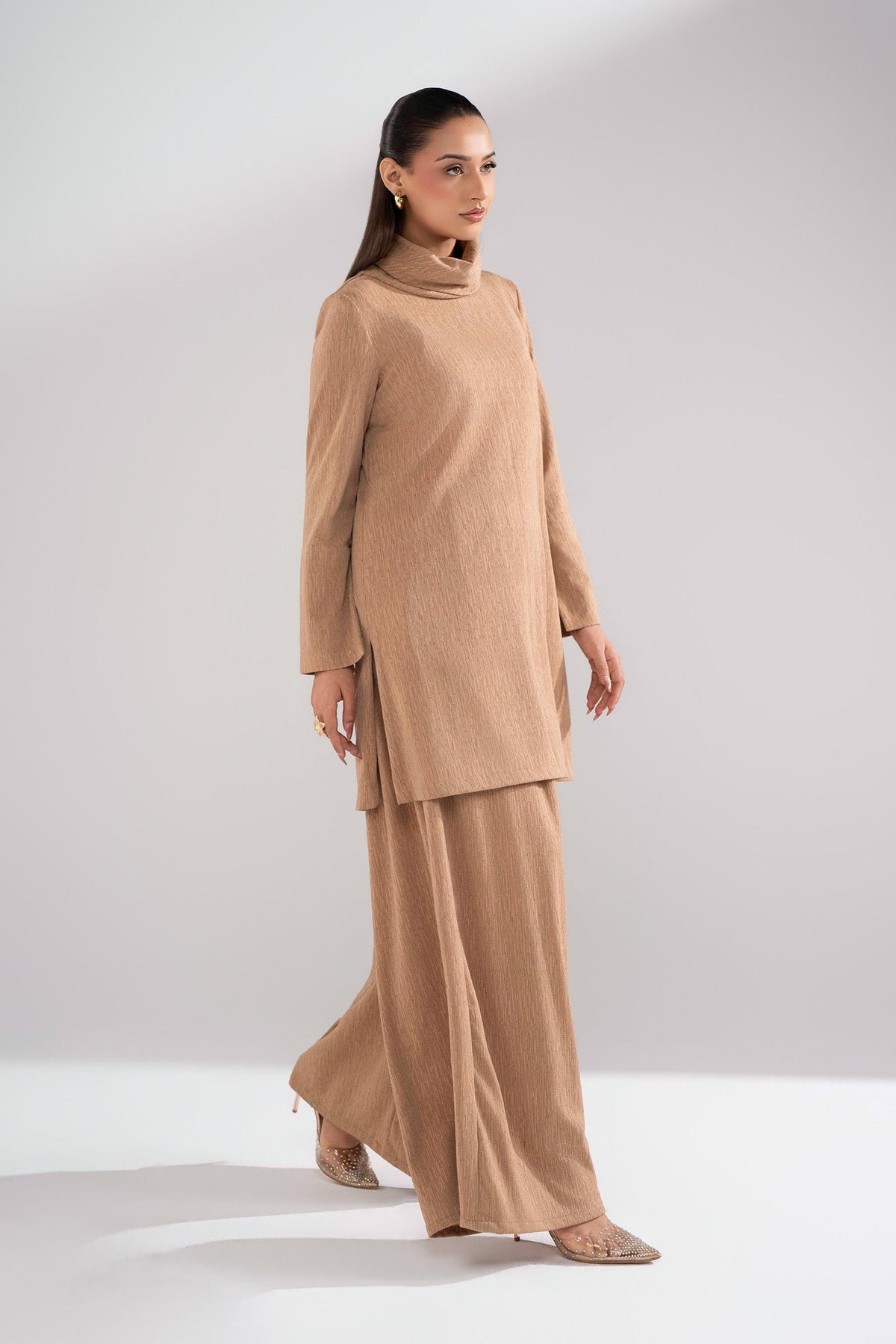 2 Pc Dyed Lurex Jersey Suit