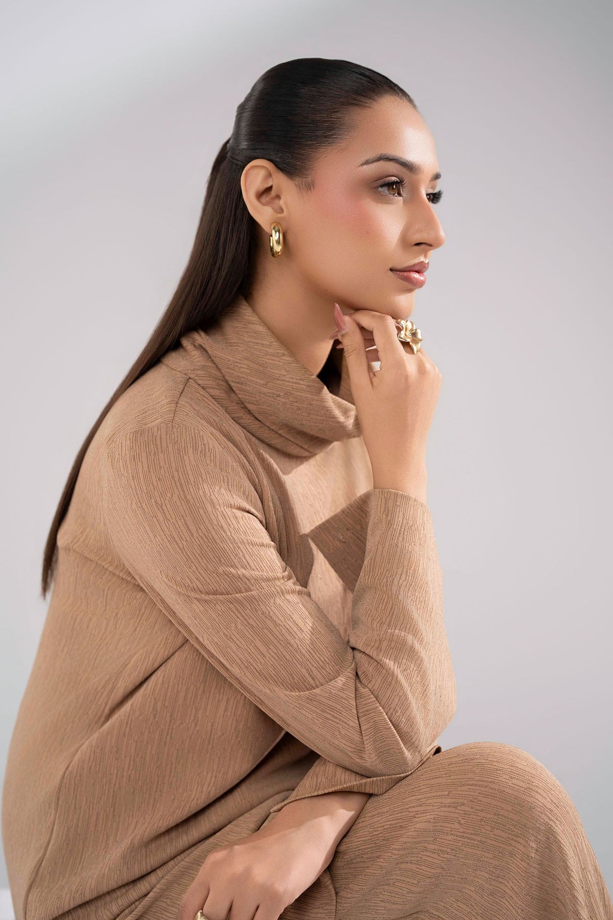 2 Pc Dyed Lurex Jersey Suit