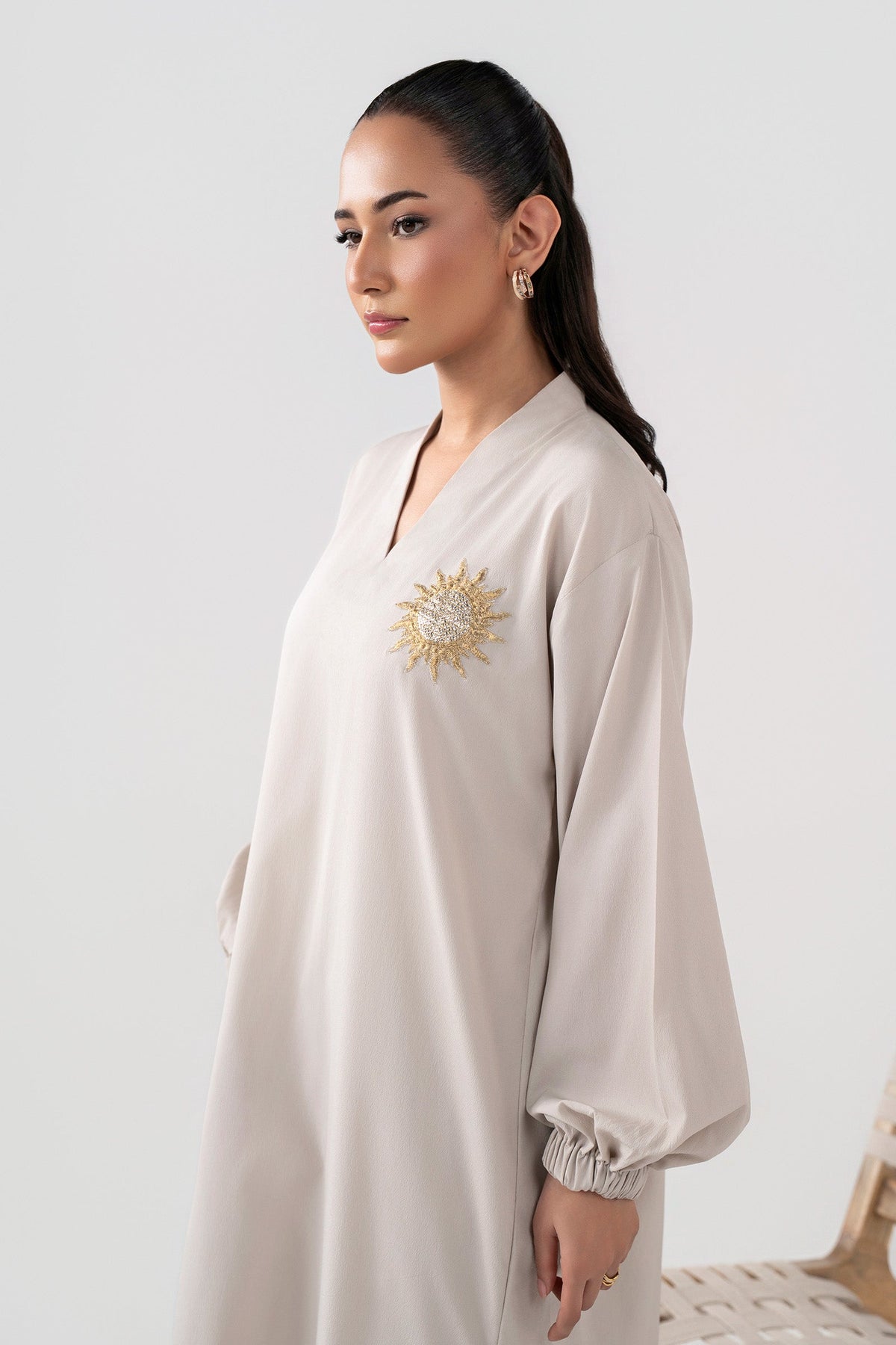 2 Pc Embroidered Crepe Suit