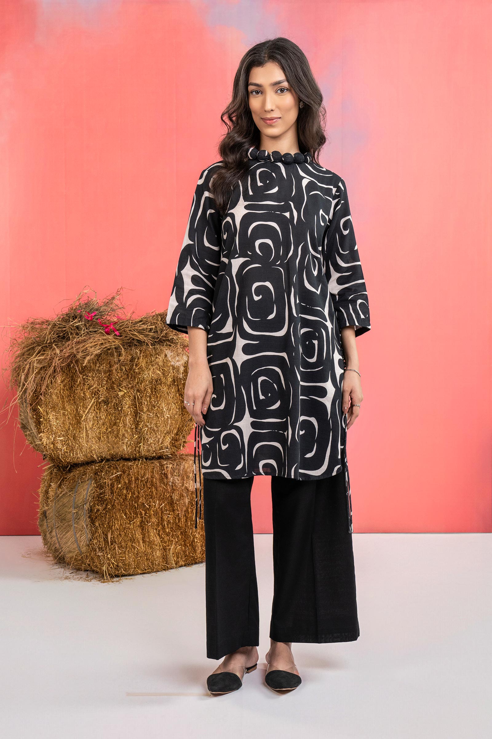 2 Pc Printed Slub Khaddar Suit