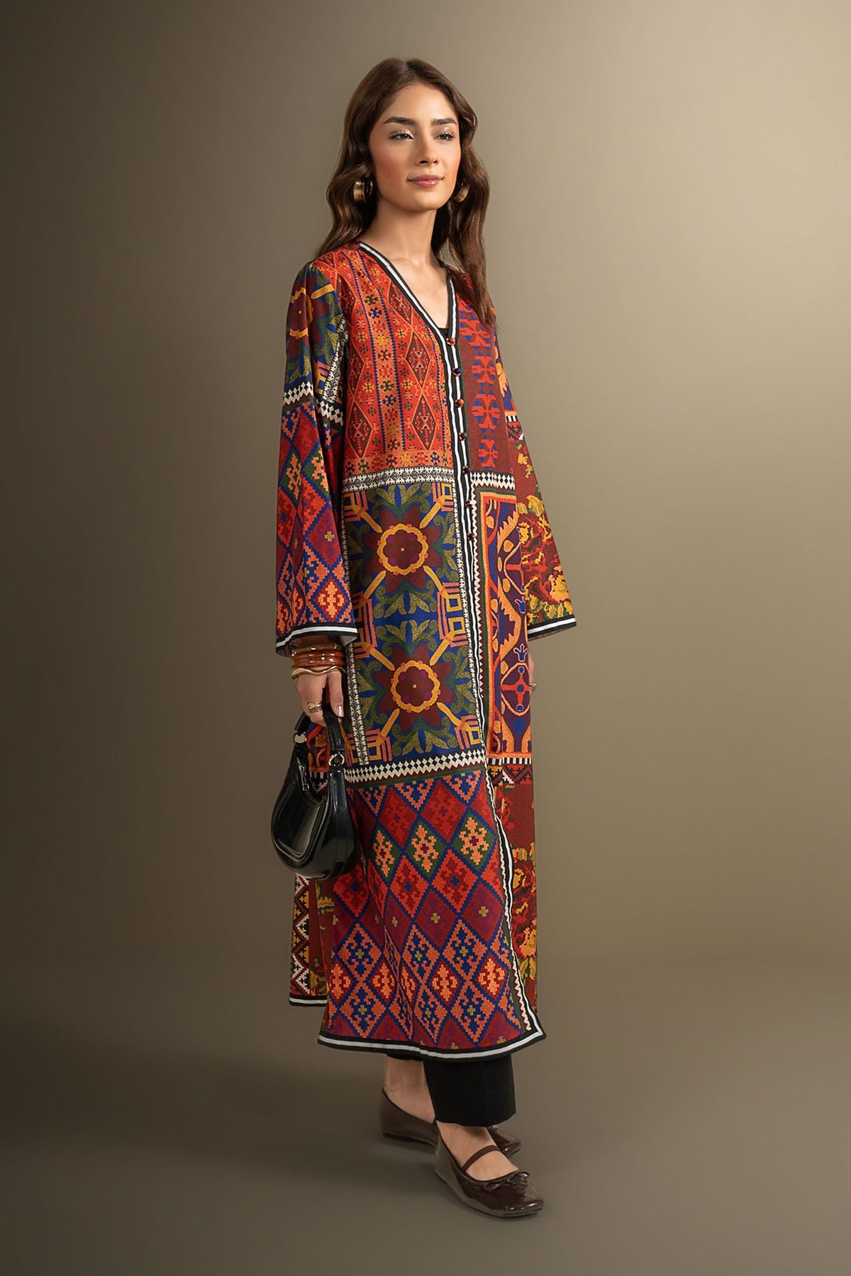 Printed Georgette Shirt - MBWT019-ESM-MCL