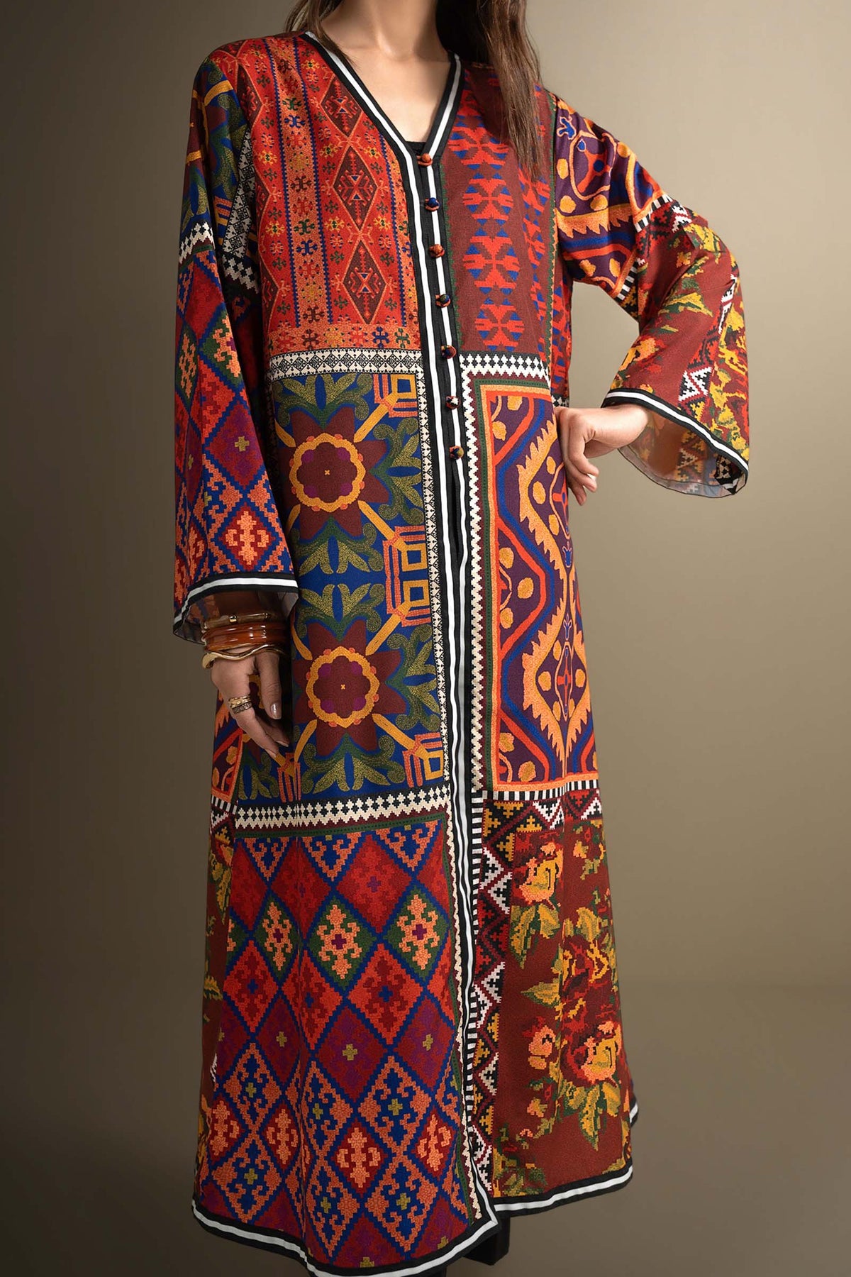 Printed Georgette Shirt - MBWT019-ESM-MCL