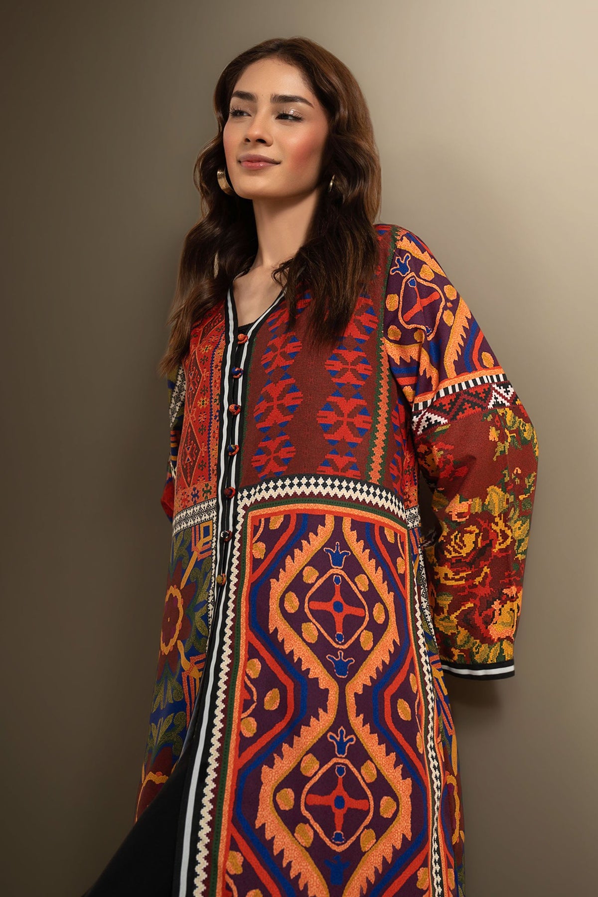 Printed Georgette Shirt - MBWT019-ESM-MCL