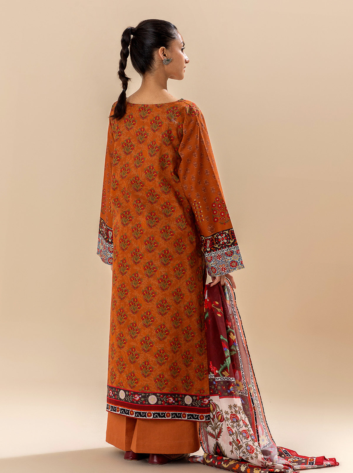 2 Piece Printed Lawn Suit-Royal Facades (Unstitched) (Unstitched)