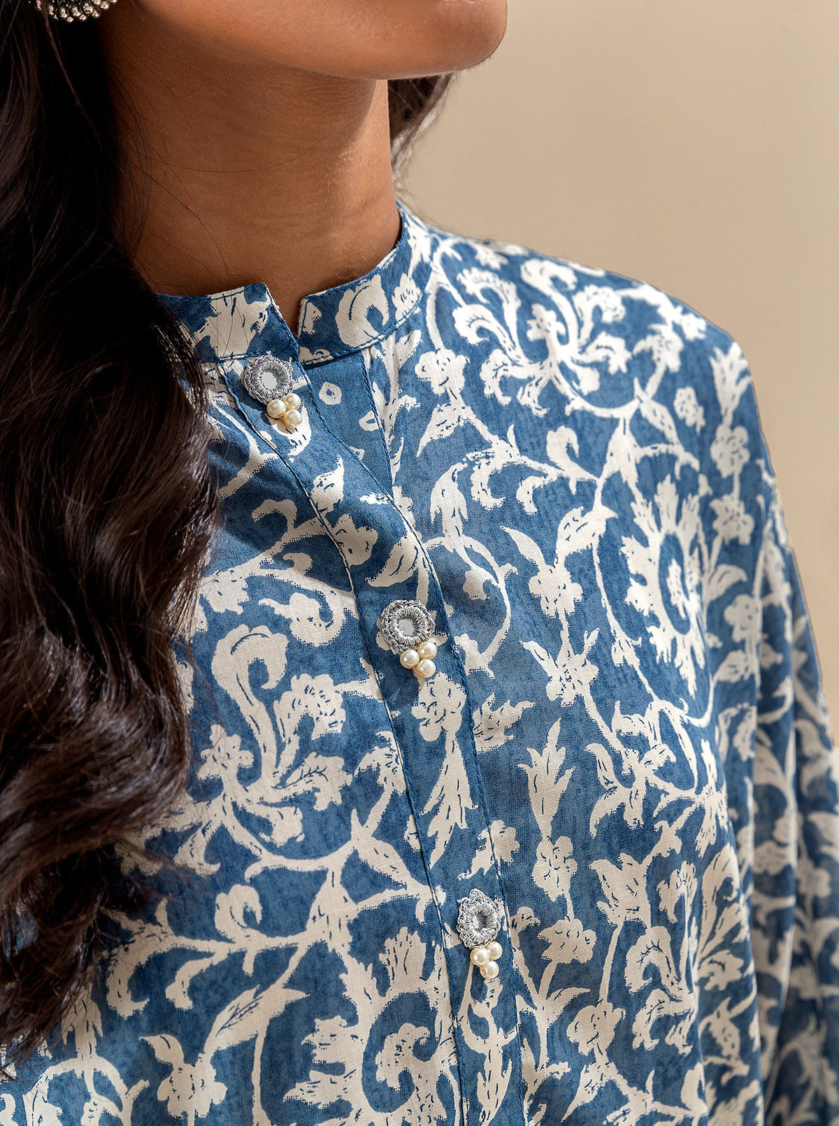 2 Piece Printed Lawn Suit-Indigo Dreams (Unstitched)