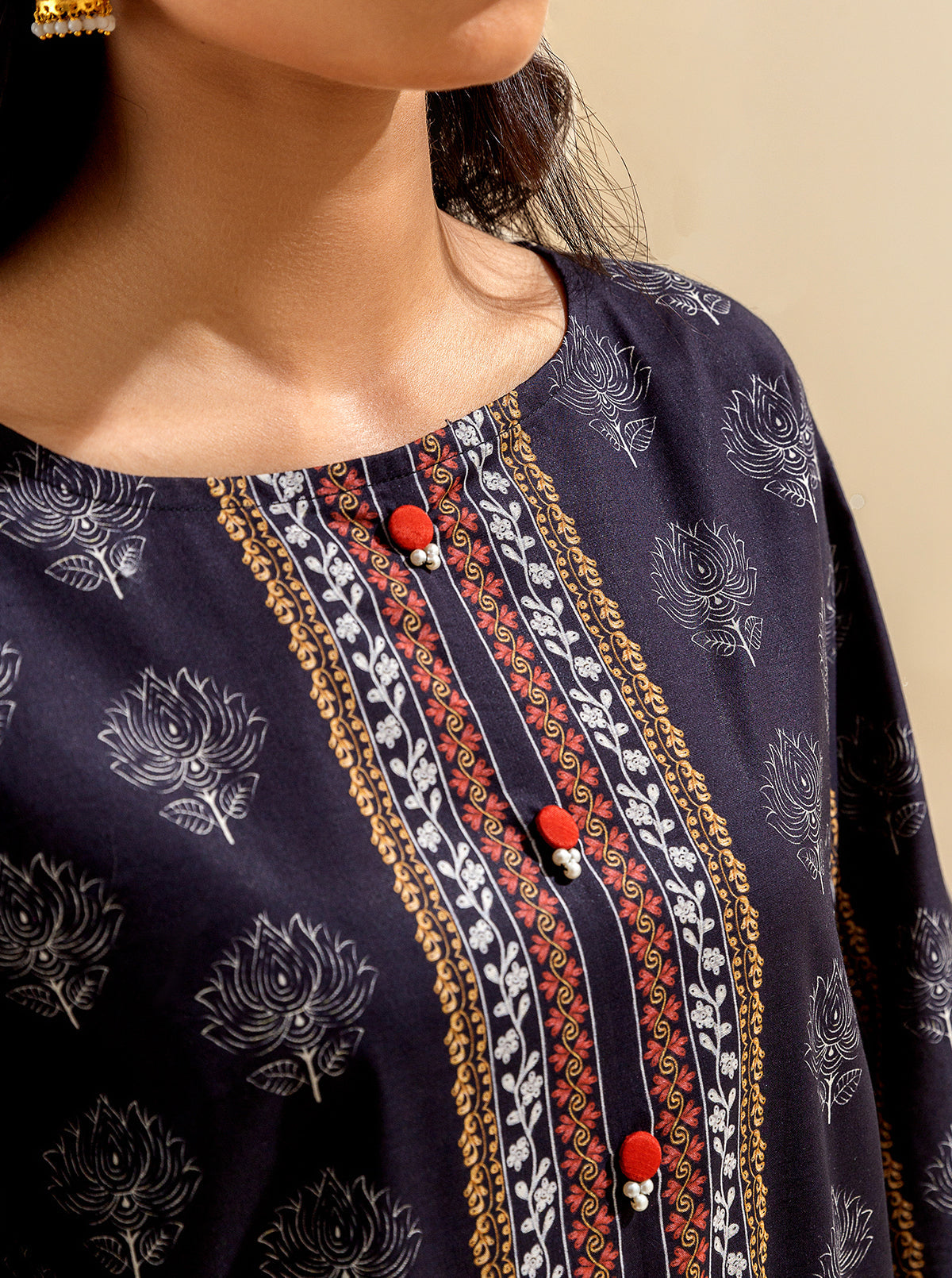 3 Piece Printed Lawn Suit - Ebony Vision (Unstitched)