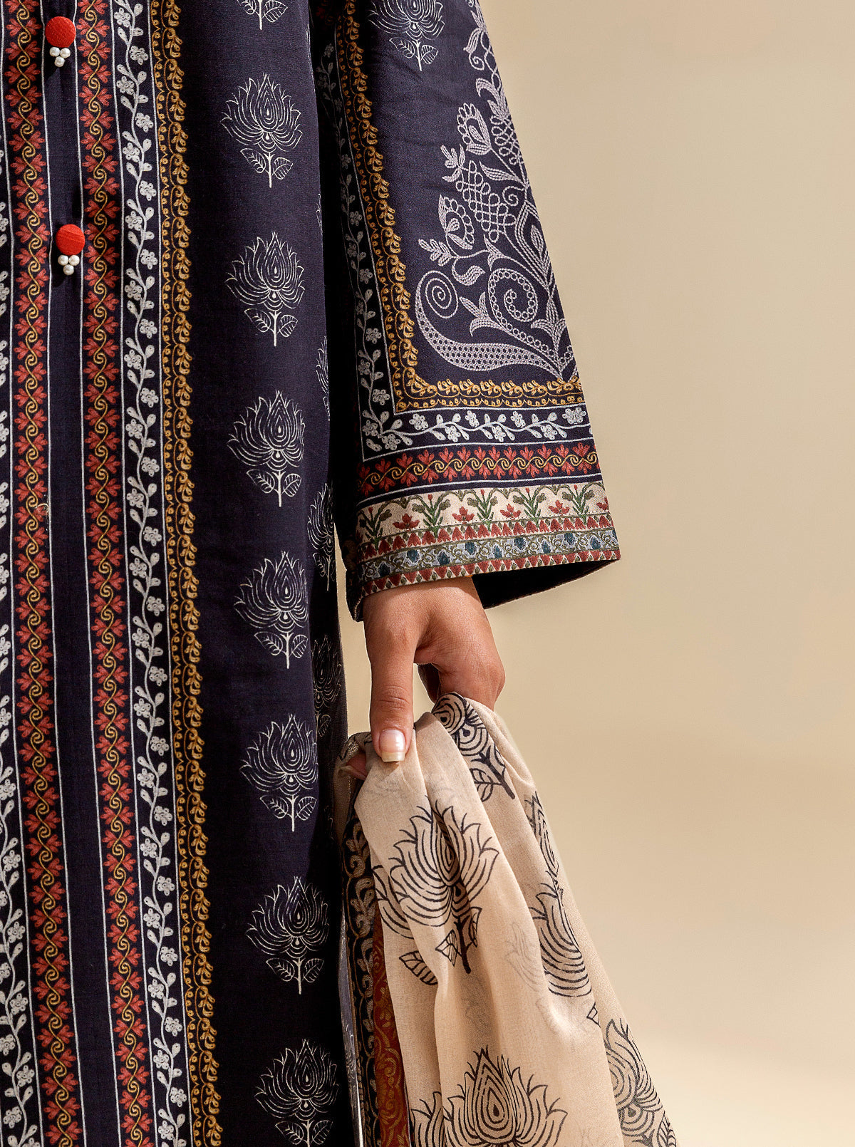 3 Piece Printed Lawn Suit - Ebony Vision (Unstitched)