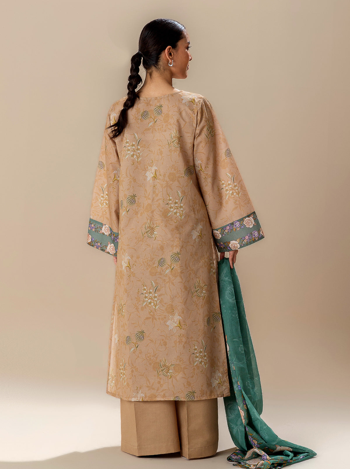 3 Piece Printed Lawn Suit-Glowy Sun (Unstitched)