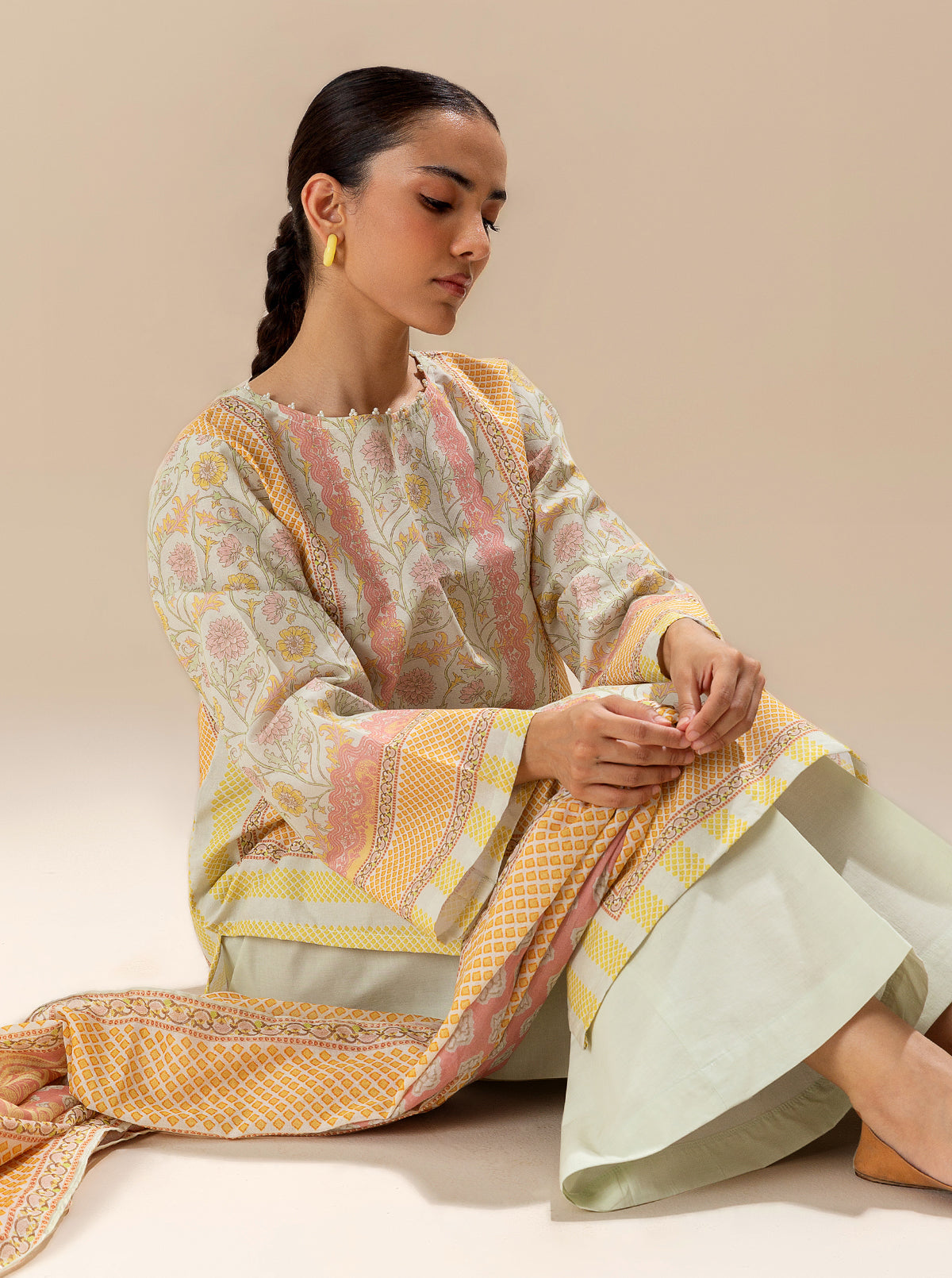 3 Piece Printed Lawn Suit-Spring Skies (Unstitched)