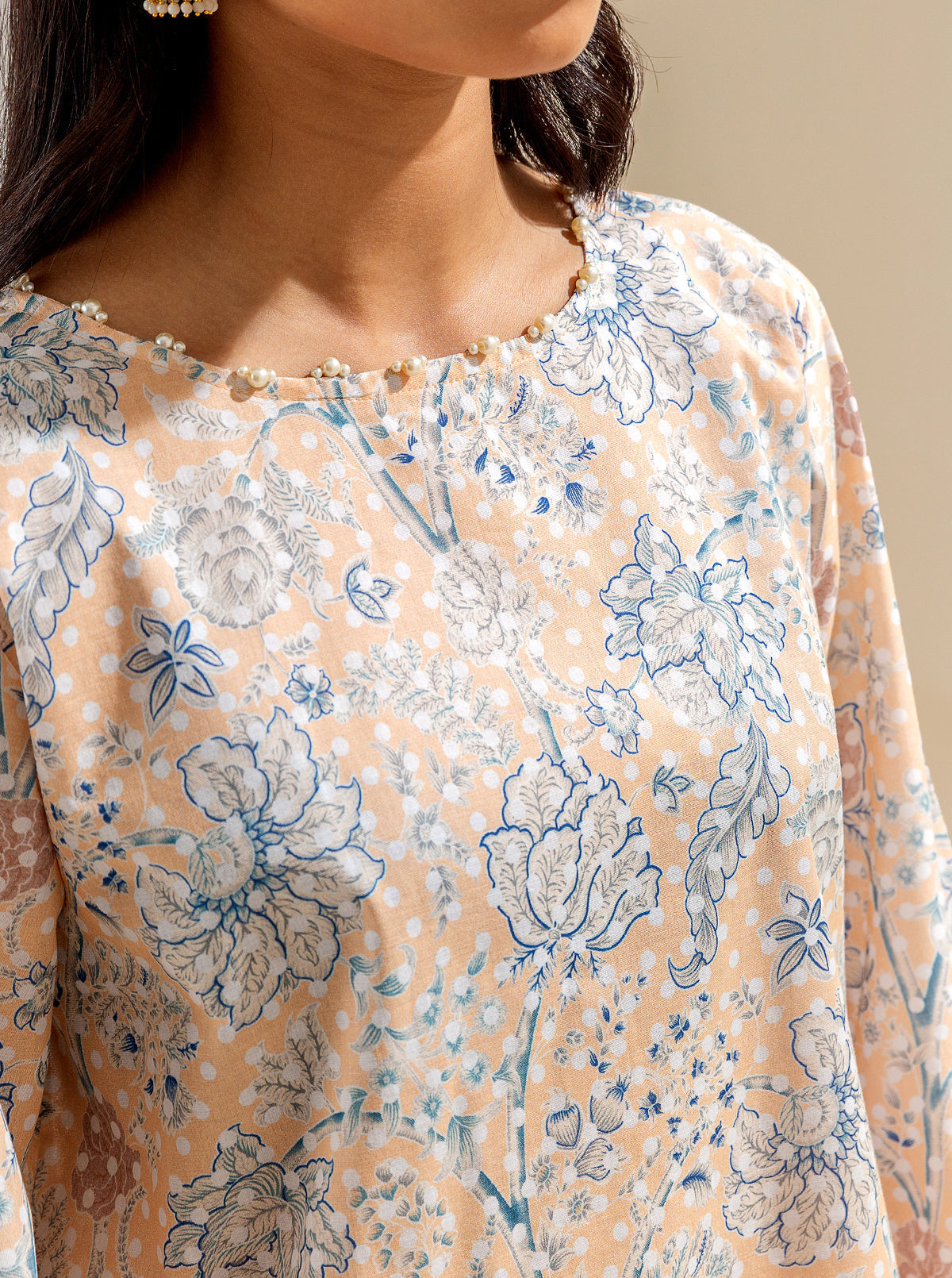 3 Piece Printed Lawn Suit - Peachy Sense (Unstitched)