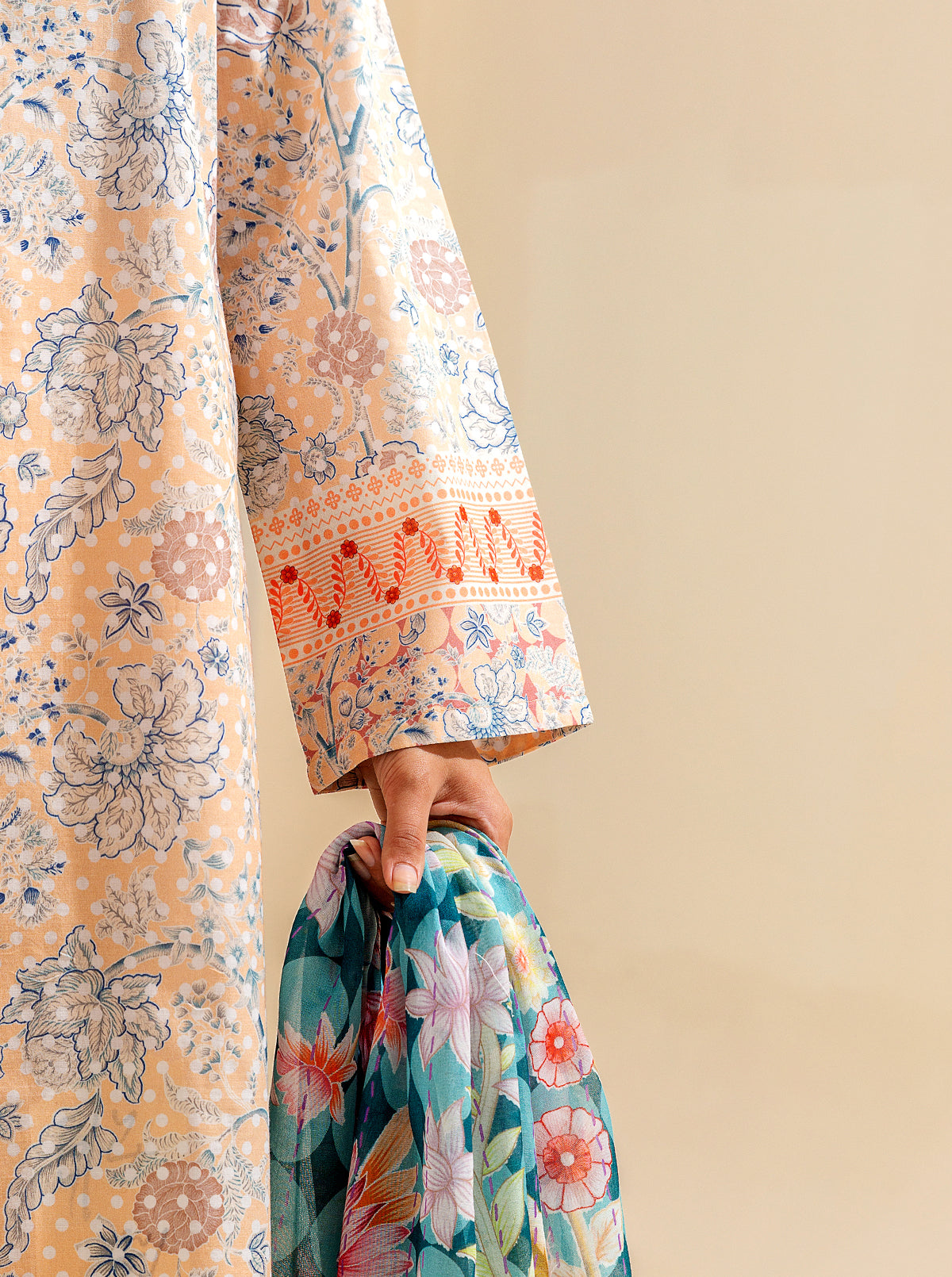 3 Piece Printed Lawn Suit - Peachy Sense (Unstitched)