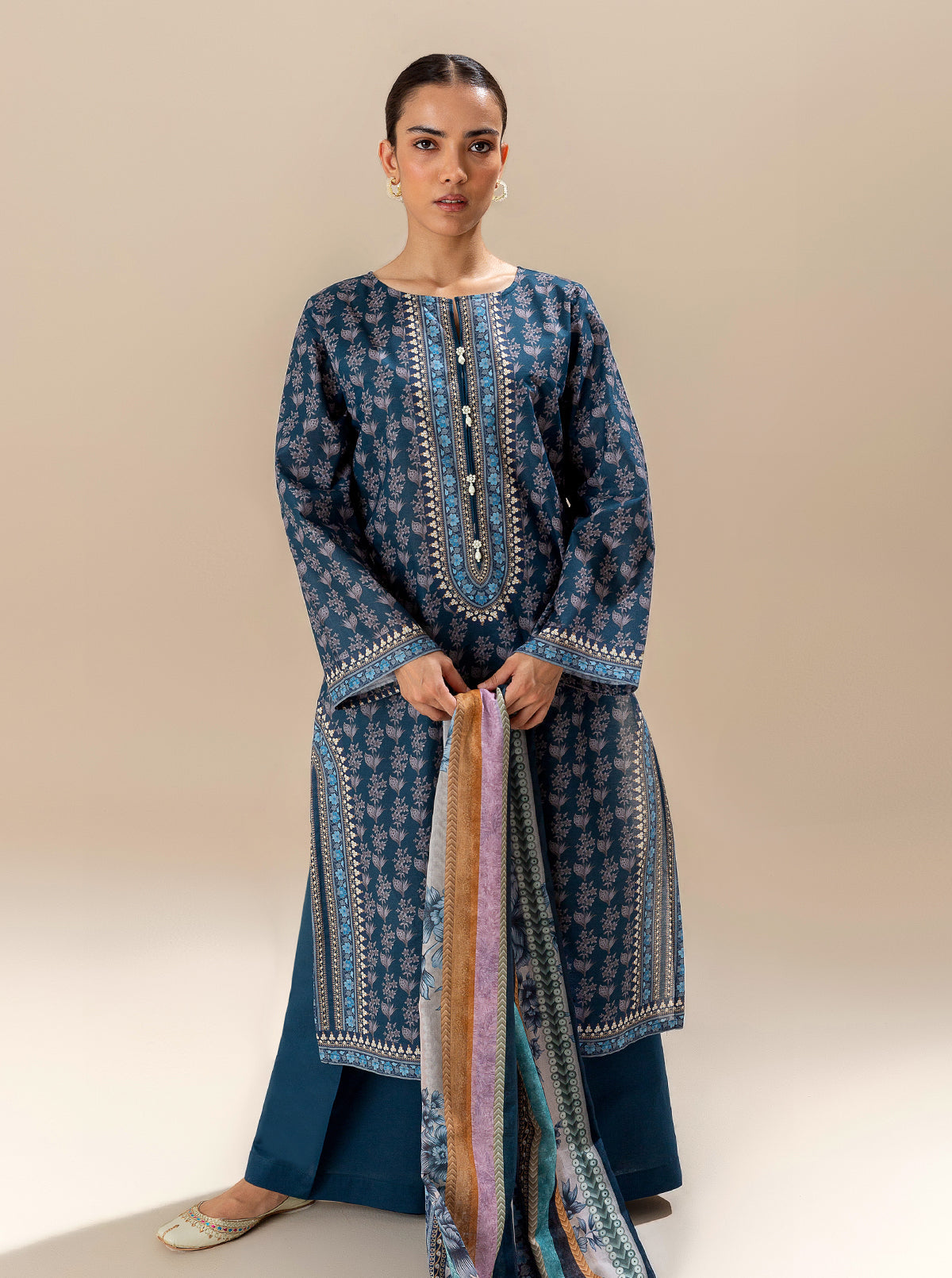 3 Piece Printed Lawn Suit-Midnight Tradition (Unstitched)