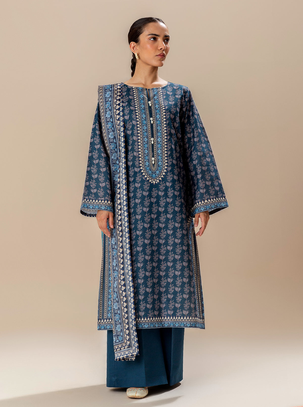 3 Piece Printed Lawn Suit-Midnight Tradition (Unstitched)