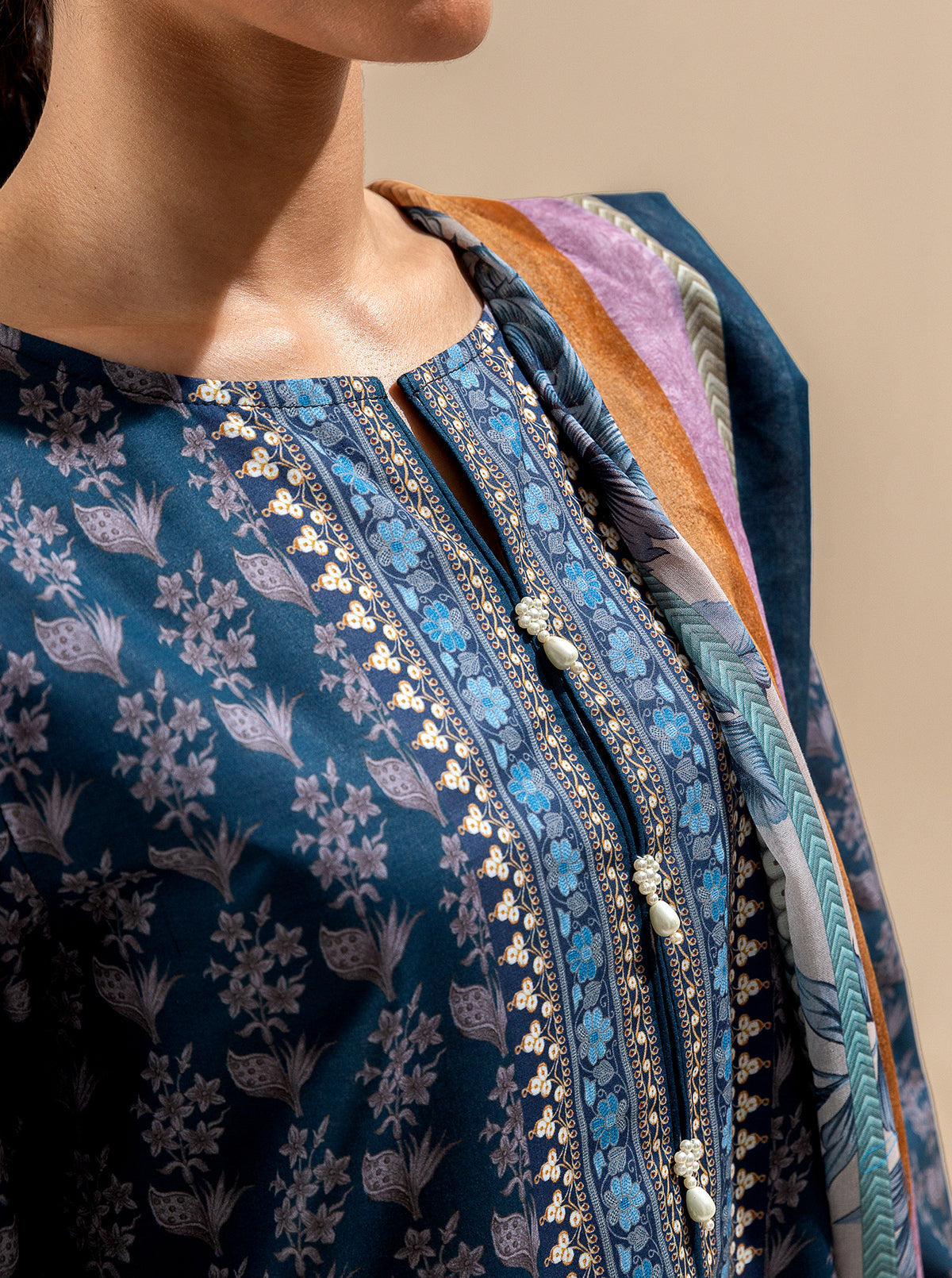 3 Piece Printed Lawn Suit-Midnight Tradition (Unstitched)